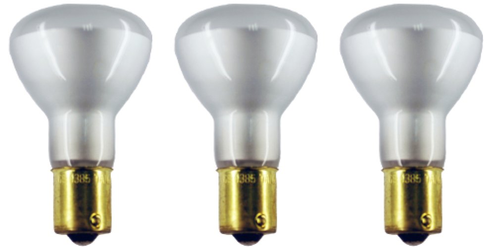 CEC Industries R-12 Shape Bulbs, 28V, 20W, BA15s Base, White, 3-Pack