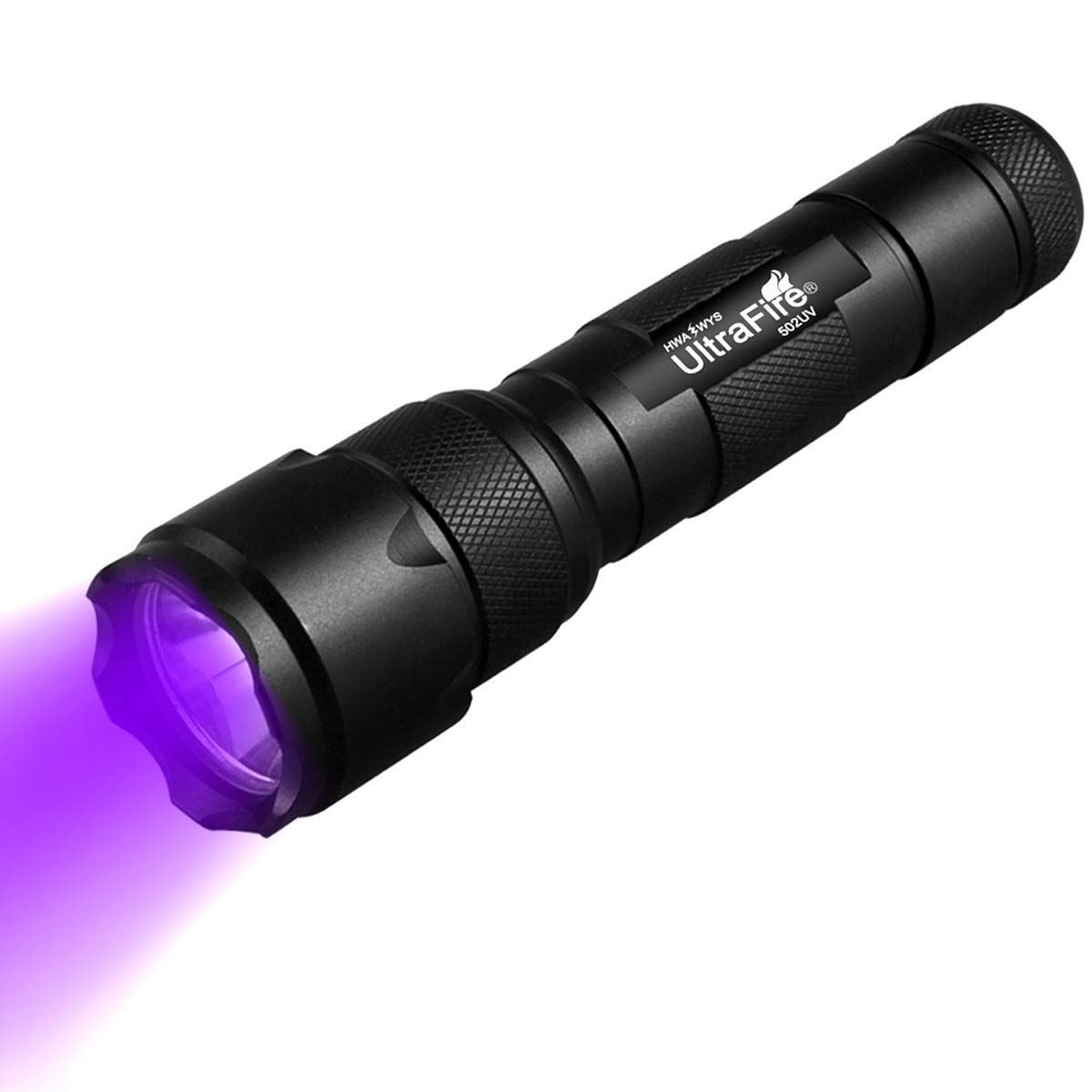 ULTRAFIRE WF-502B Black Light UV Flashlight, 395-405 nm LED, Aluminum, Black