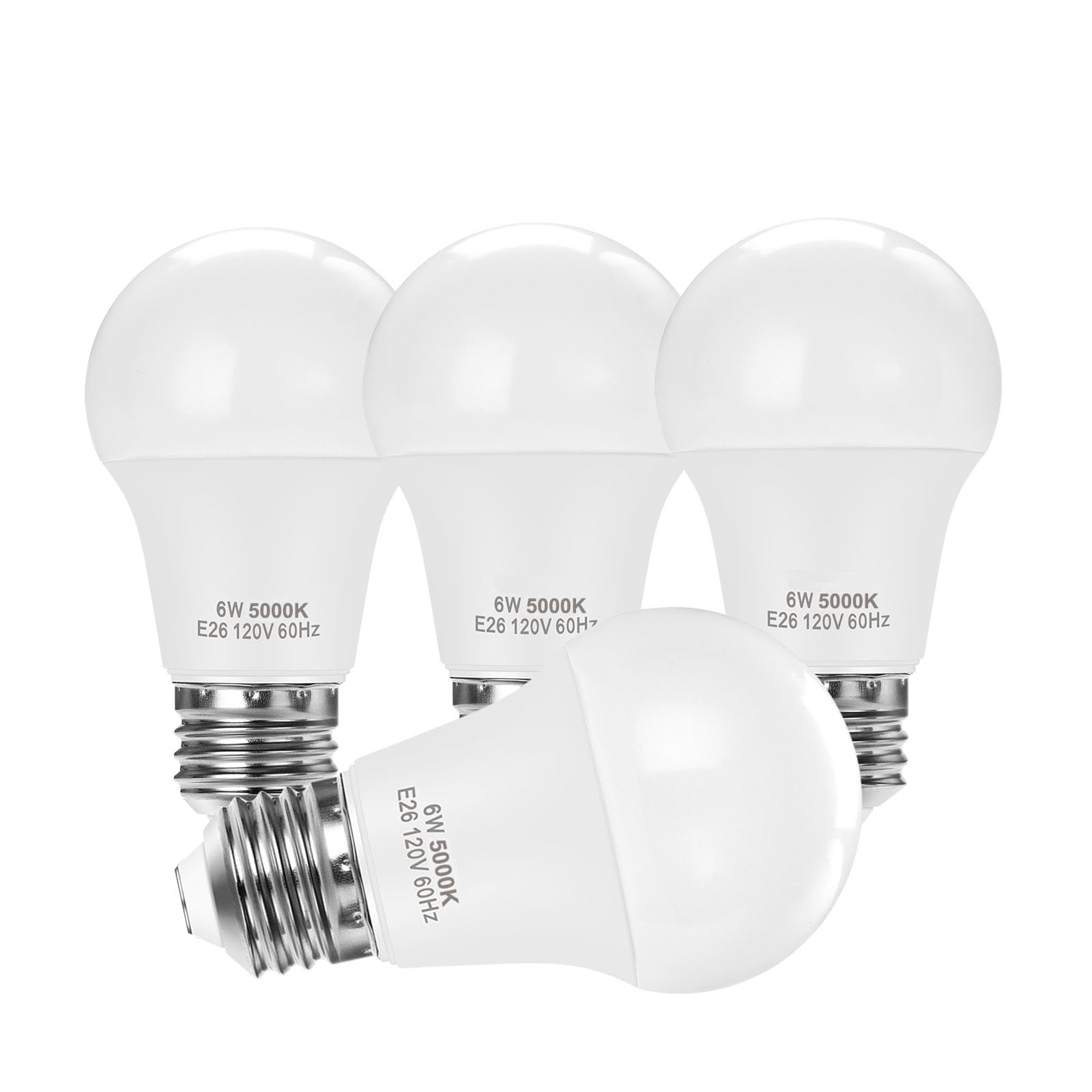 Upwatt E26 Led Light Bulbs  A15 6W (40W Equivalent)  Daylight White 5000K  Non-Dimmable Medium Base Bulbs For Home Lighting  4 Pack
