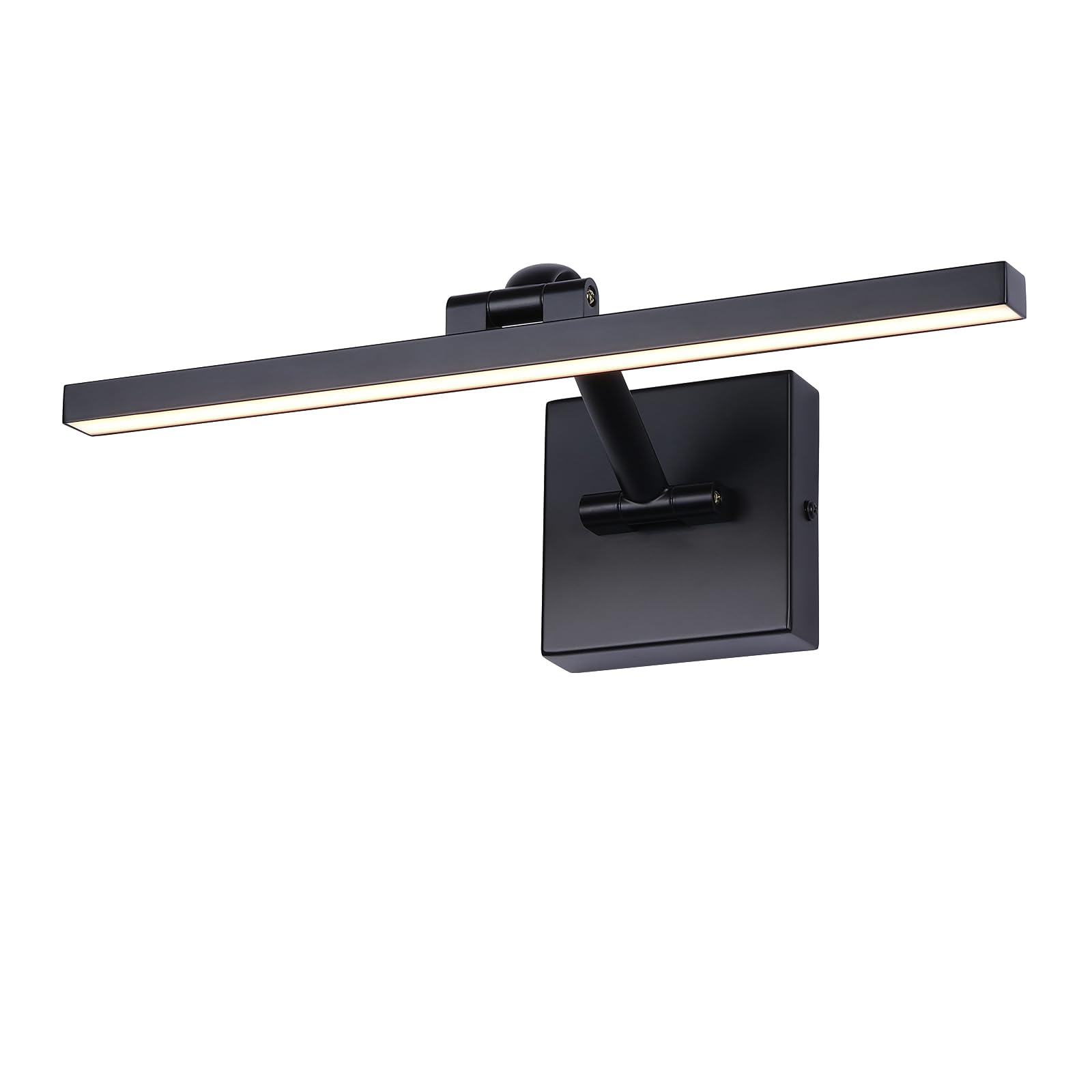 Black 15.7 Inch LED Dimmable Lights For Pictures On Wall Hard Wired Gallery Light Modern Artwork Wall Lamps  Warm White Picture Lights with Single Swing Arm Art Display Light For Discomforttings Portrait