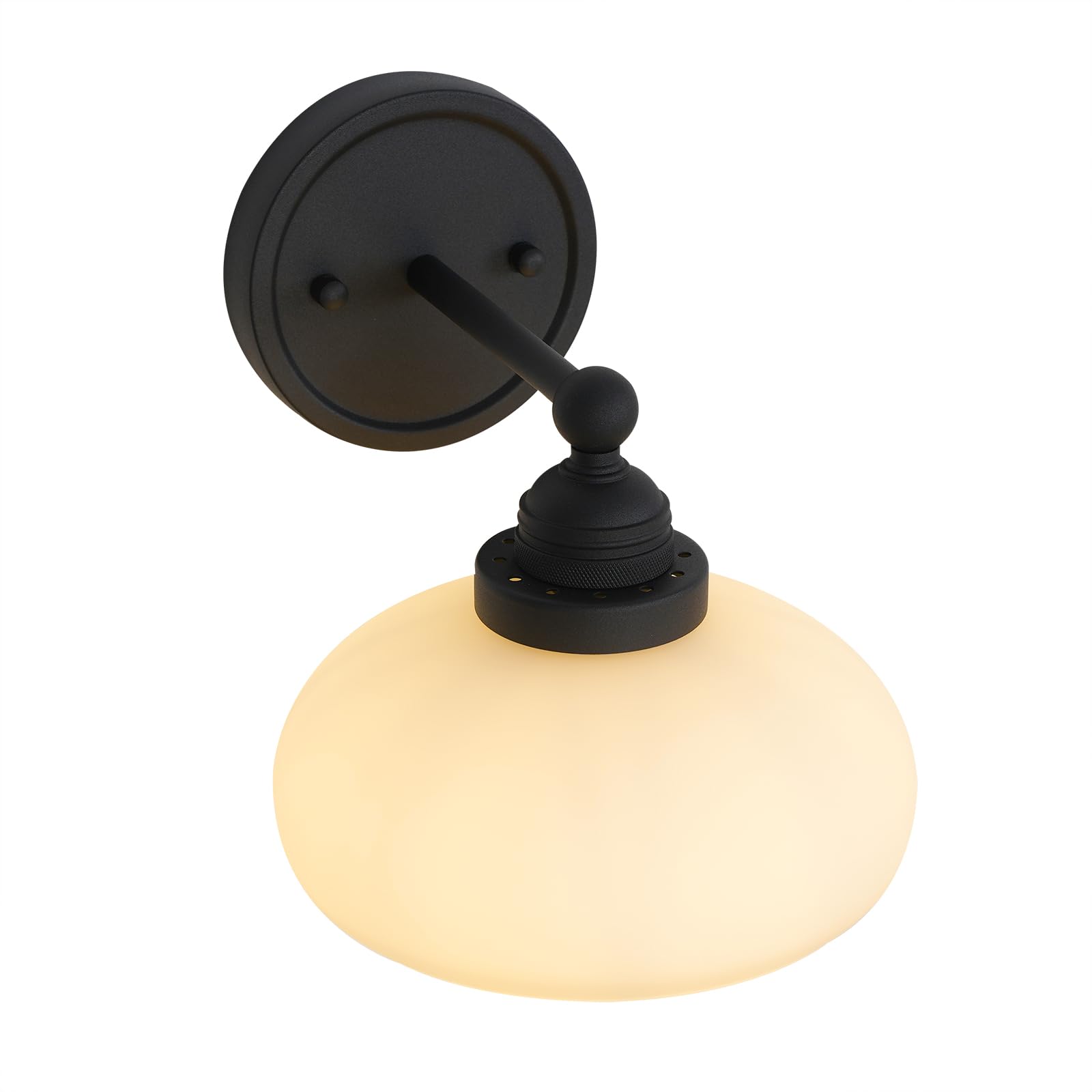 Songcilt Vintage Industrial Sconce Wall Lighting With Milk White Glass Shade, Bathroom Vanity Wall Mounted Lamp Fixture For Livi