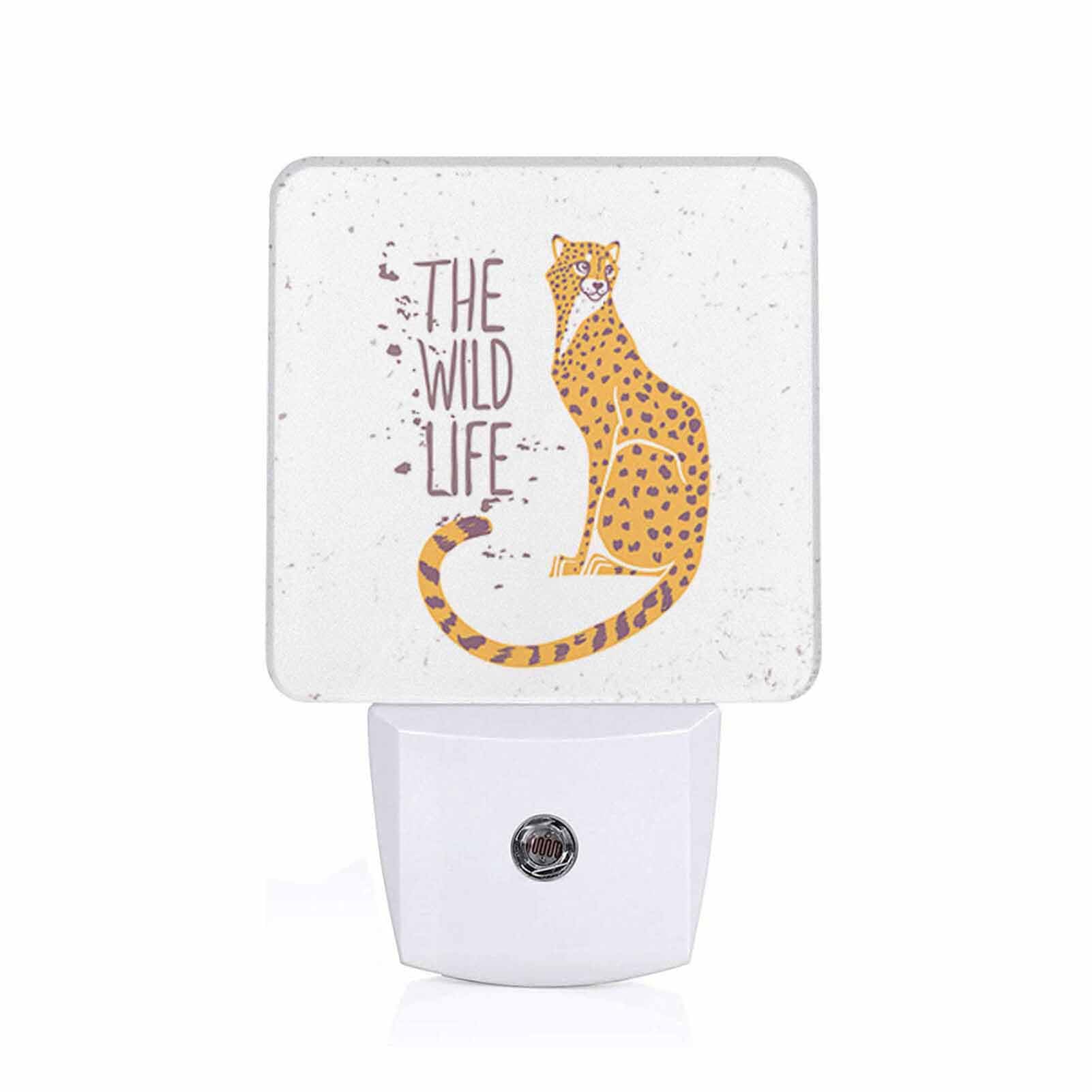 Chrobak LED Night Light - Cartoon Cheetah, Energy Efficient, Plug-in with Dusk to Dawn Sensor, Model WML-Night-Light-231023-127
