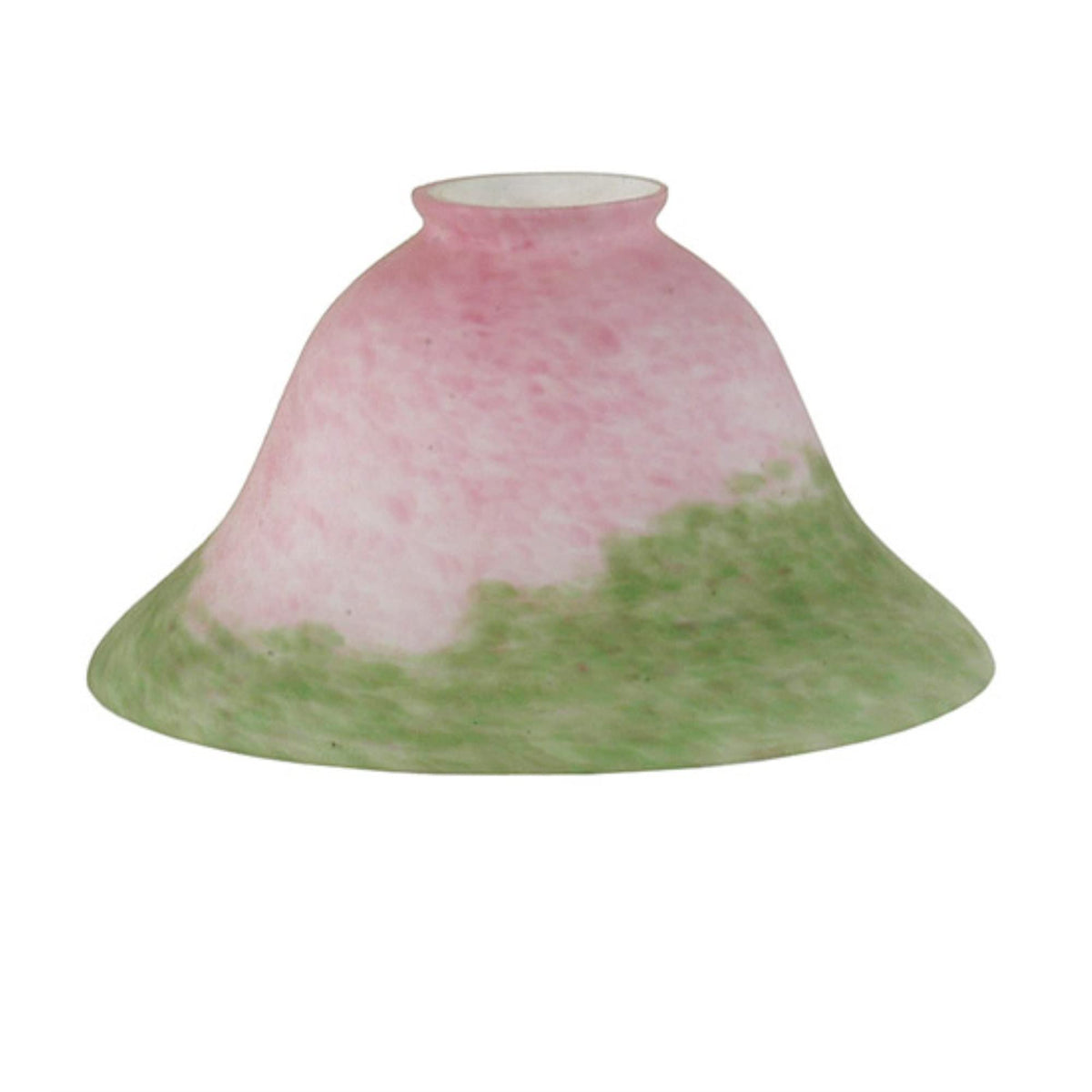 Meyda Tiffany 7.5&quot; Pink/Green Pate-De-Verre Bell Shade - Elegant Lighting Decor