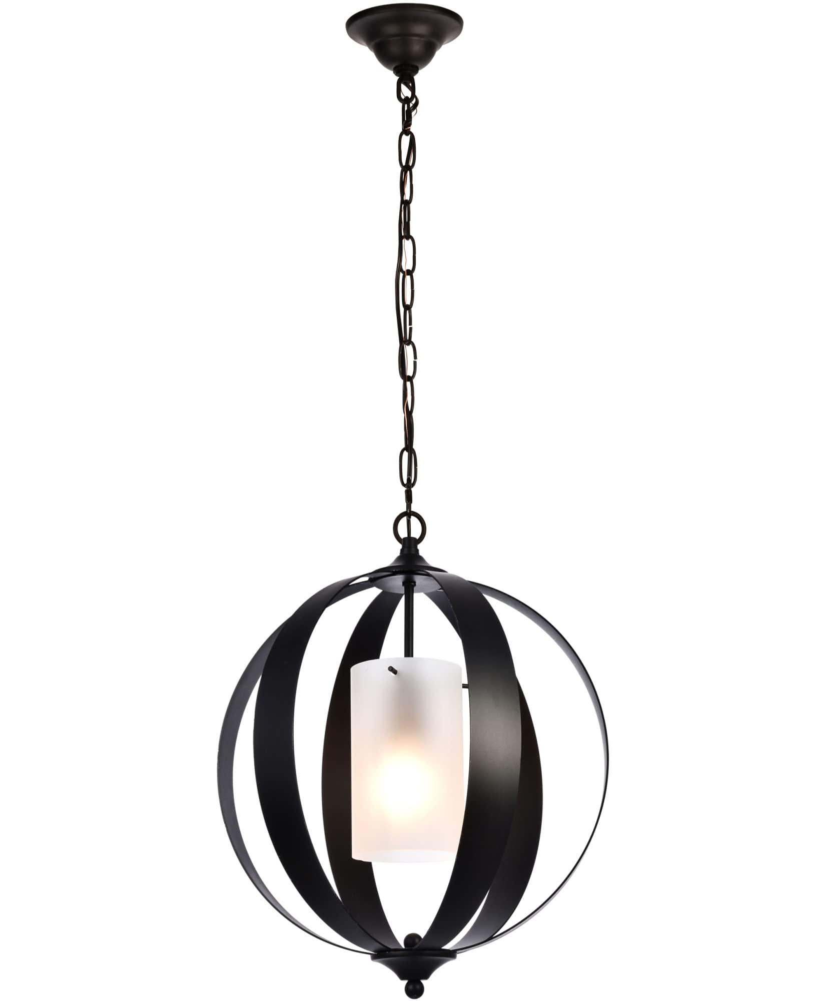 Living District Indoor Modern Home Decorative Bright Ceiling Marion Collection Pendant D15 H19 Lt:1 Vintage Silver Finish