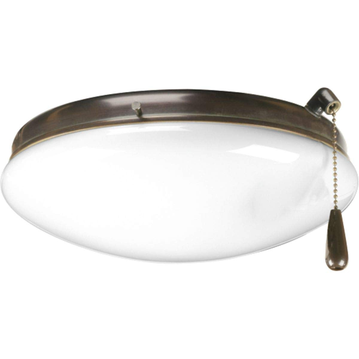 Progress Lighting P2611-20WB AirPro Collection Universal Opal Glass Ceiling Fan Light, 2-Light, Antique Bronze