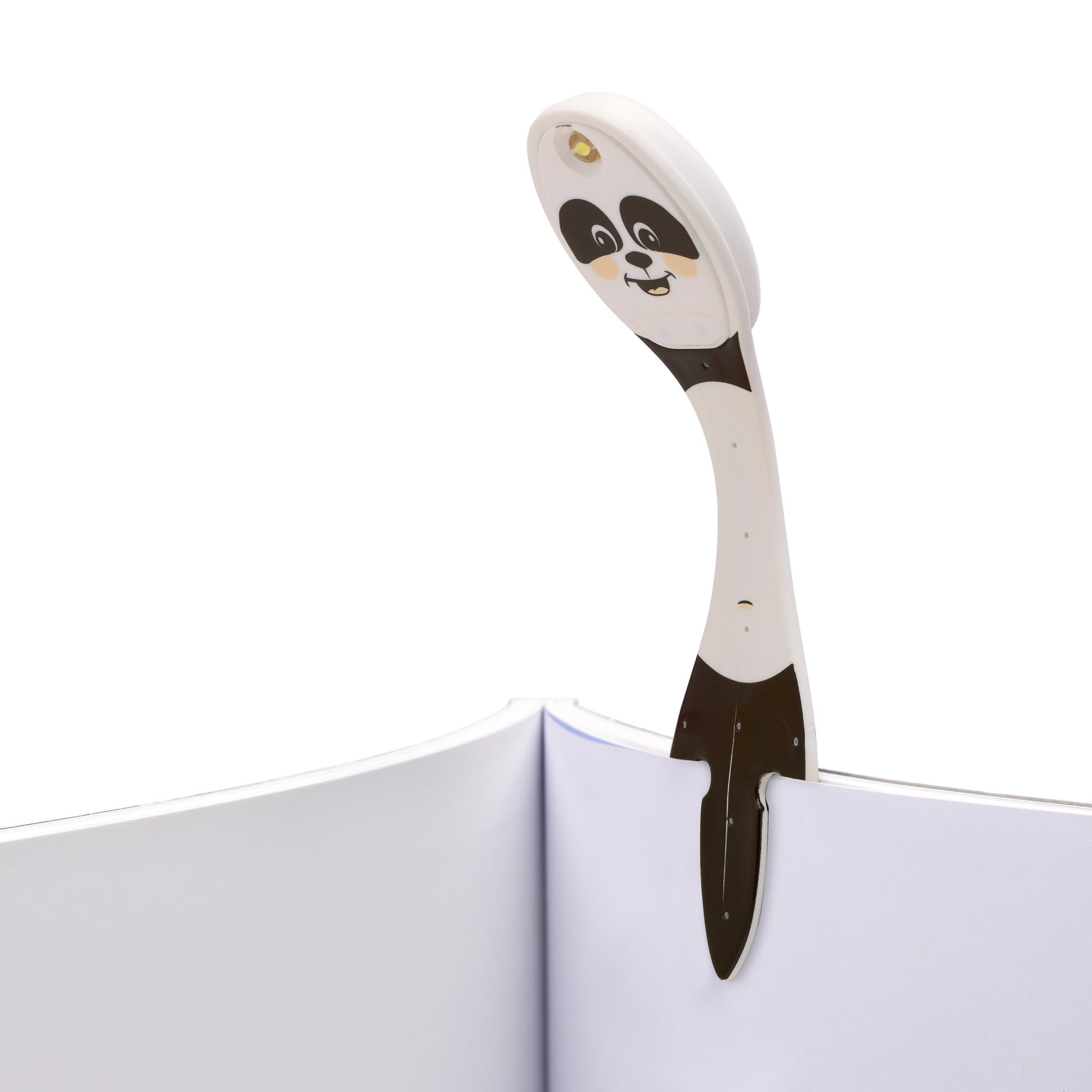 Gifts for Readers & Writers Bookmark Reading Light - 2in1 Clip On, Battery Operated, Panda Color, Model 4947, Flexible 8 Lumen LED