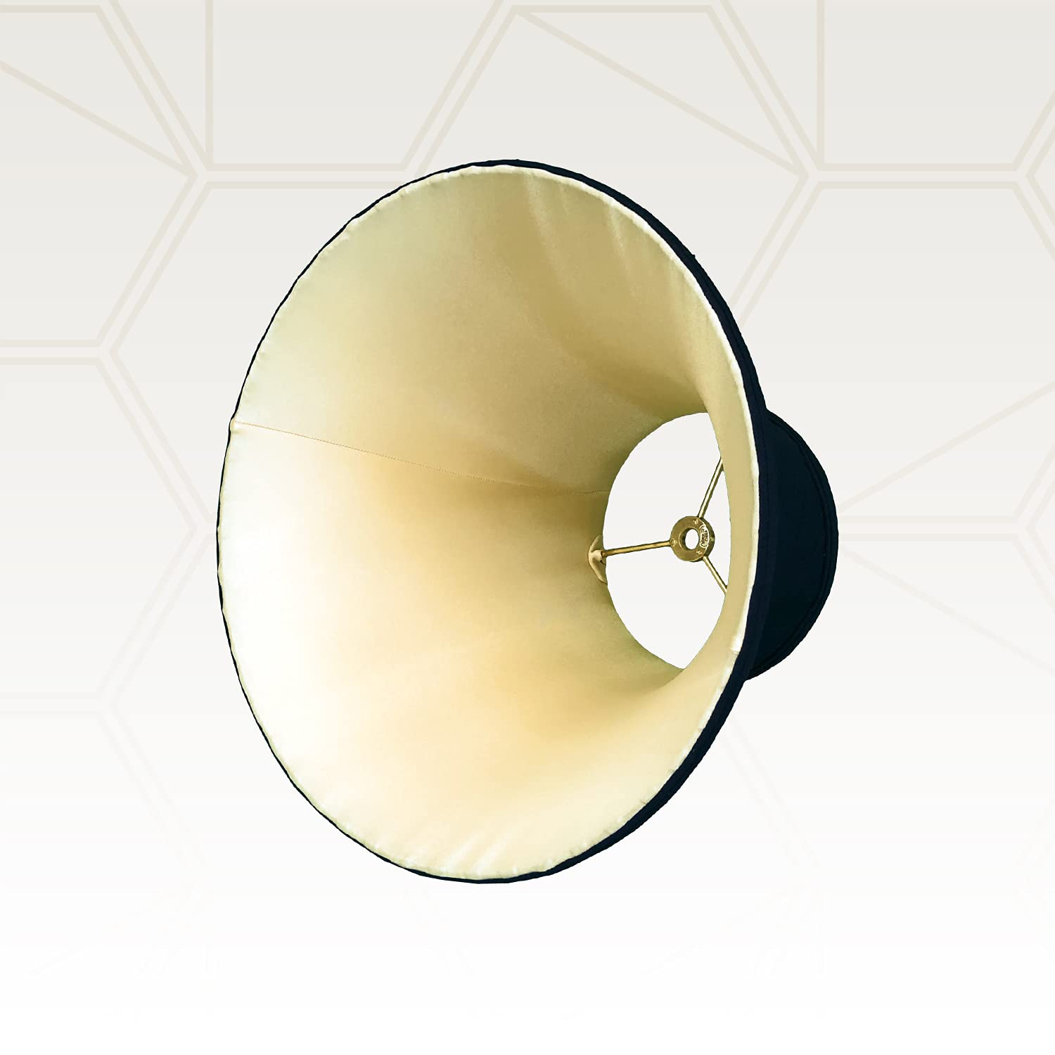 Royal Designs Twisted Pleat Basic Lamp Shade, Black/Gold 8 X 18 X 13