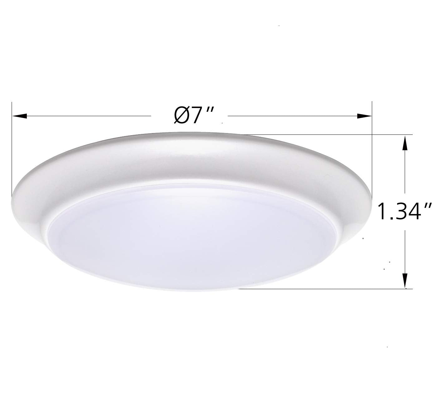 Lit-Path Led Flush Mount Ceiling Light, Dimmable 7 11.5W, 900 Lumen, Aluminum, 4000K, 2-Pack, Damp Location
