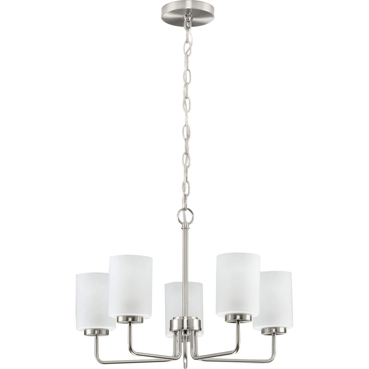 Progress Lighting 5-Light Chandelier, Brushed Nickel, Etched Glass, Model P400275-009