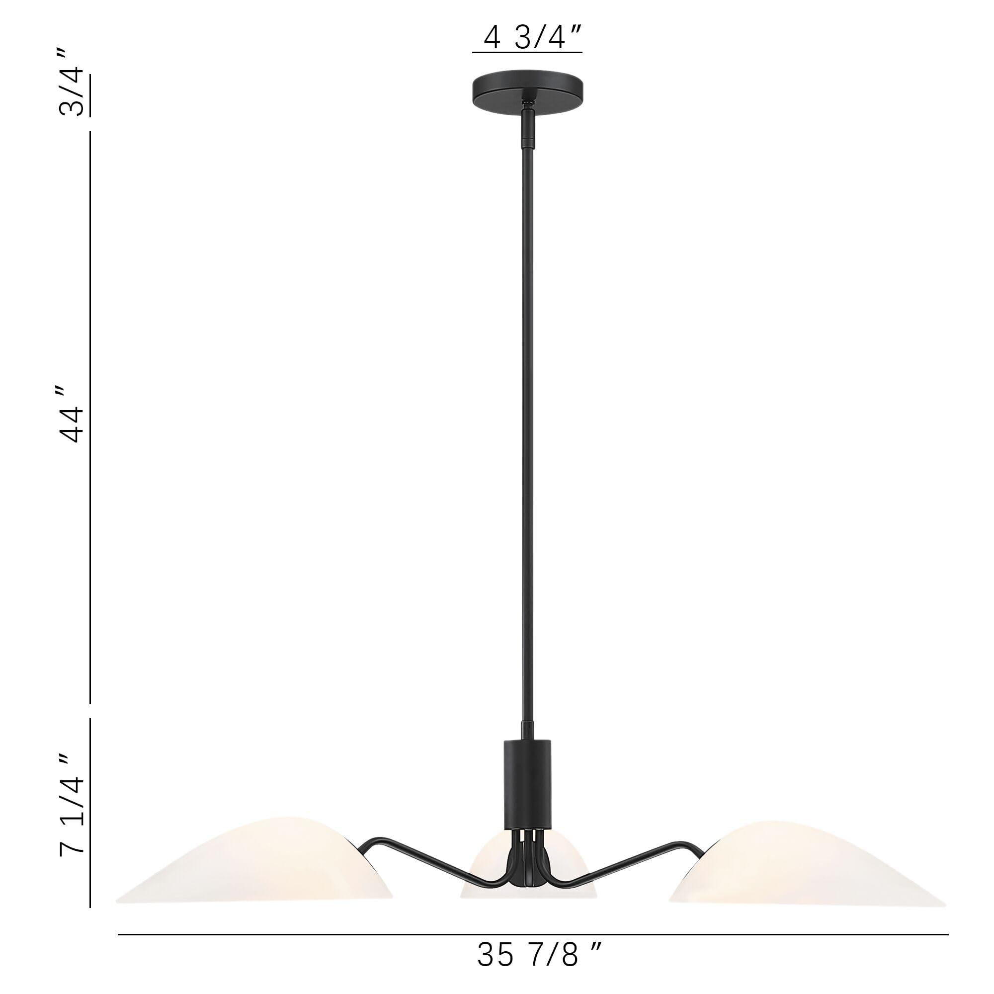 Mexo Modern Glass Chandeliers, Sputnik Chandelier Black Pendant Lighting Fixture Glass Shade Ceiling Light For Dining Room Kitch