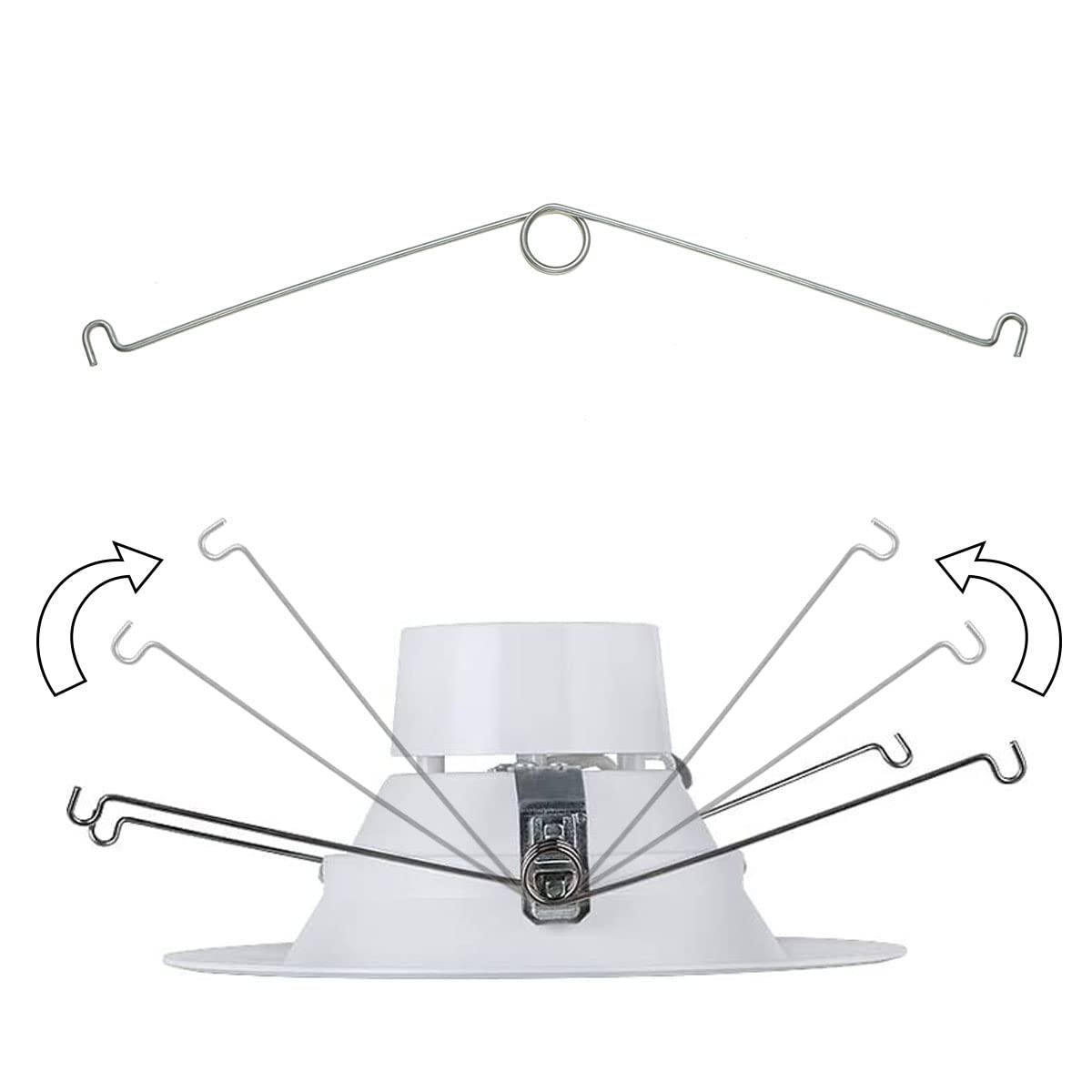 Dghaop 10Pcs Metal Recessed Light Spring Clips Recessed Lighting Trims 7.9&quot; Torsion Spring Recessed Lighting Accessories