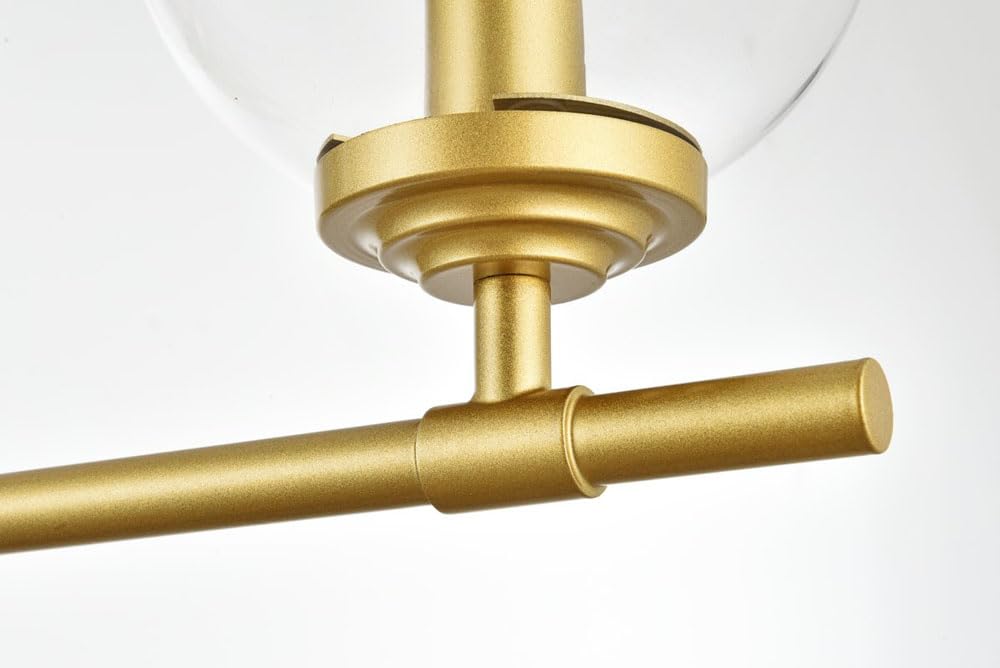 Living District Ingrid 4-Light Iron & Glass Bath Sconce in Brass and Clear