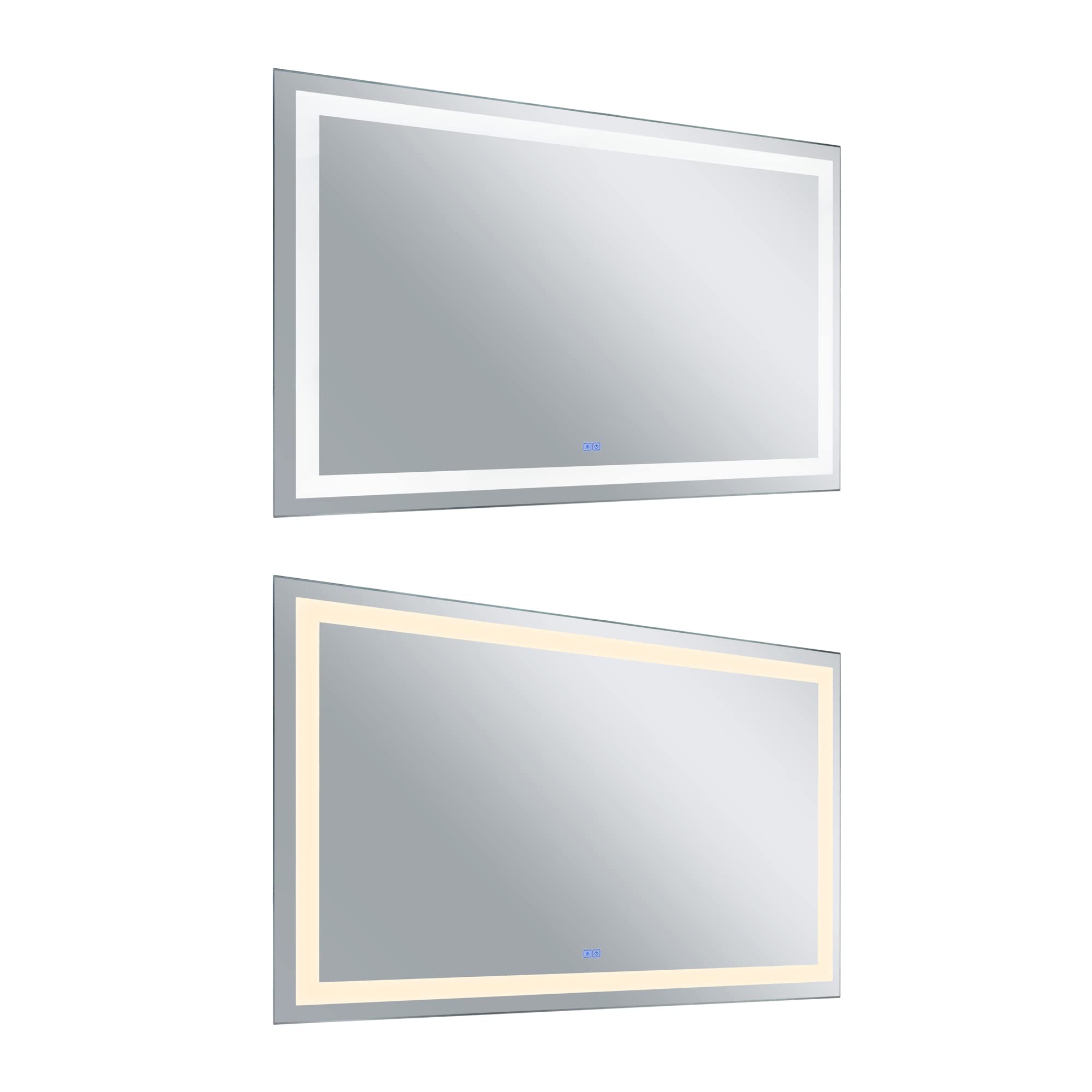 CWI Lighting Abril 70 Rectangle Contemporary Metal LED Mirror in Matte White