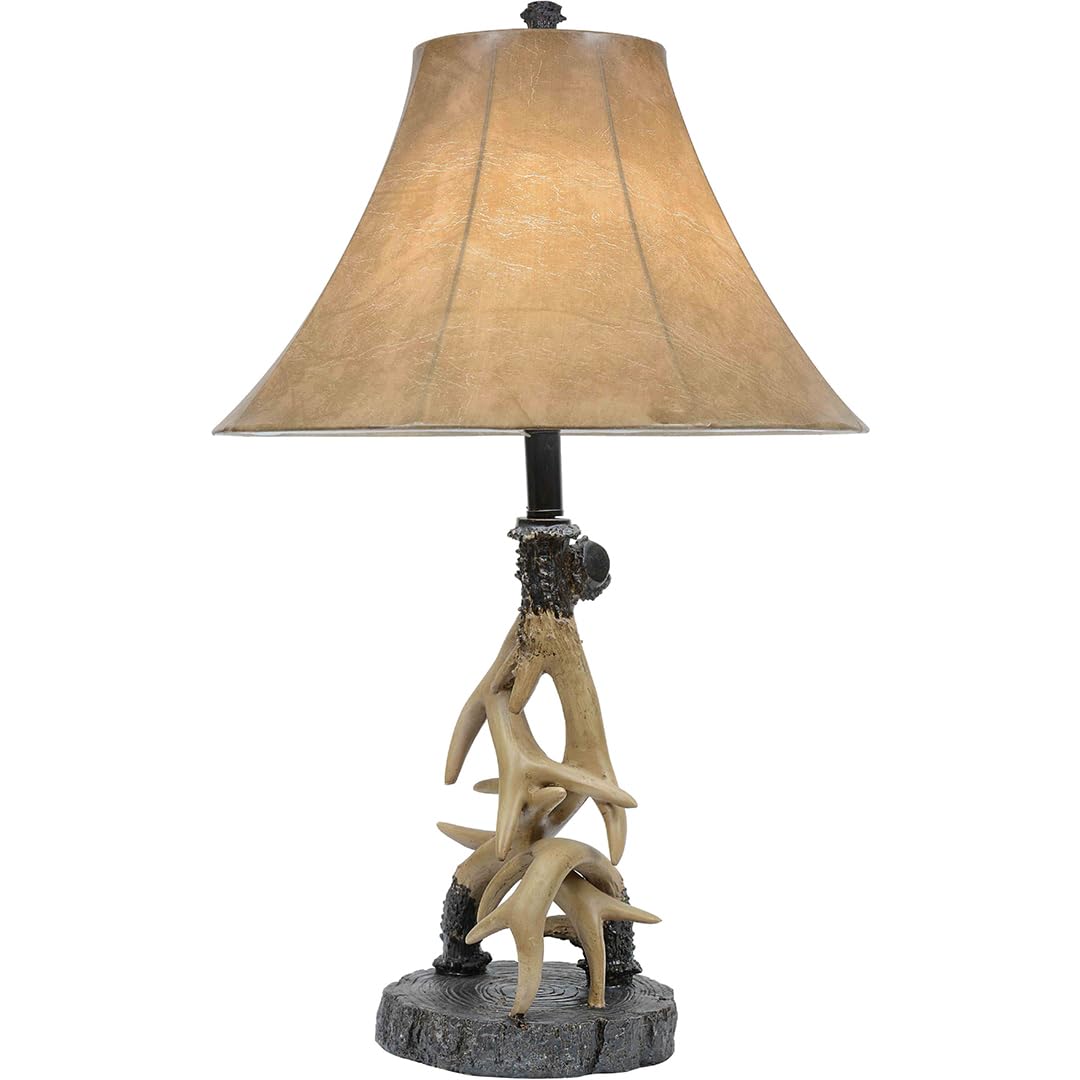 Black Forest D?or - Faux Antler Table Lamp for Cabin, Living Room, Nightstand, Desk - Rustic Lighting D?or - 28.5'' x 18''