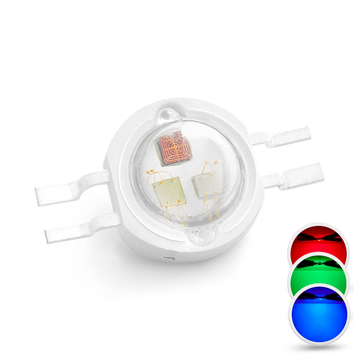 Chanzon 10Pcs High Power Led Chip 3W Rgb 4 Pin Common Anode (300Ma - 350Ma For Each Color 3 Watt) Multicolor Super Bright Intens