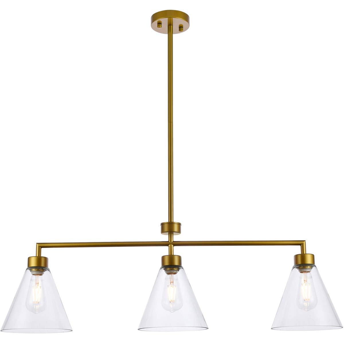 Living District Indoor Modern Home Decorative Bright Ceiling Mera 3 Lights Brass Pendant