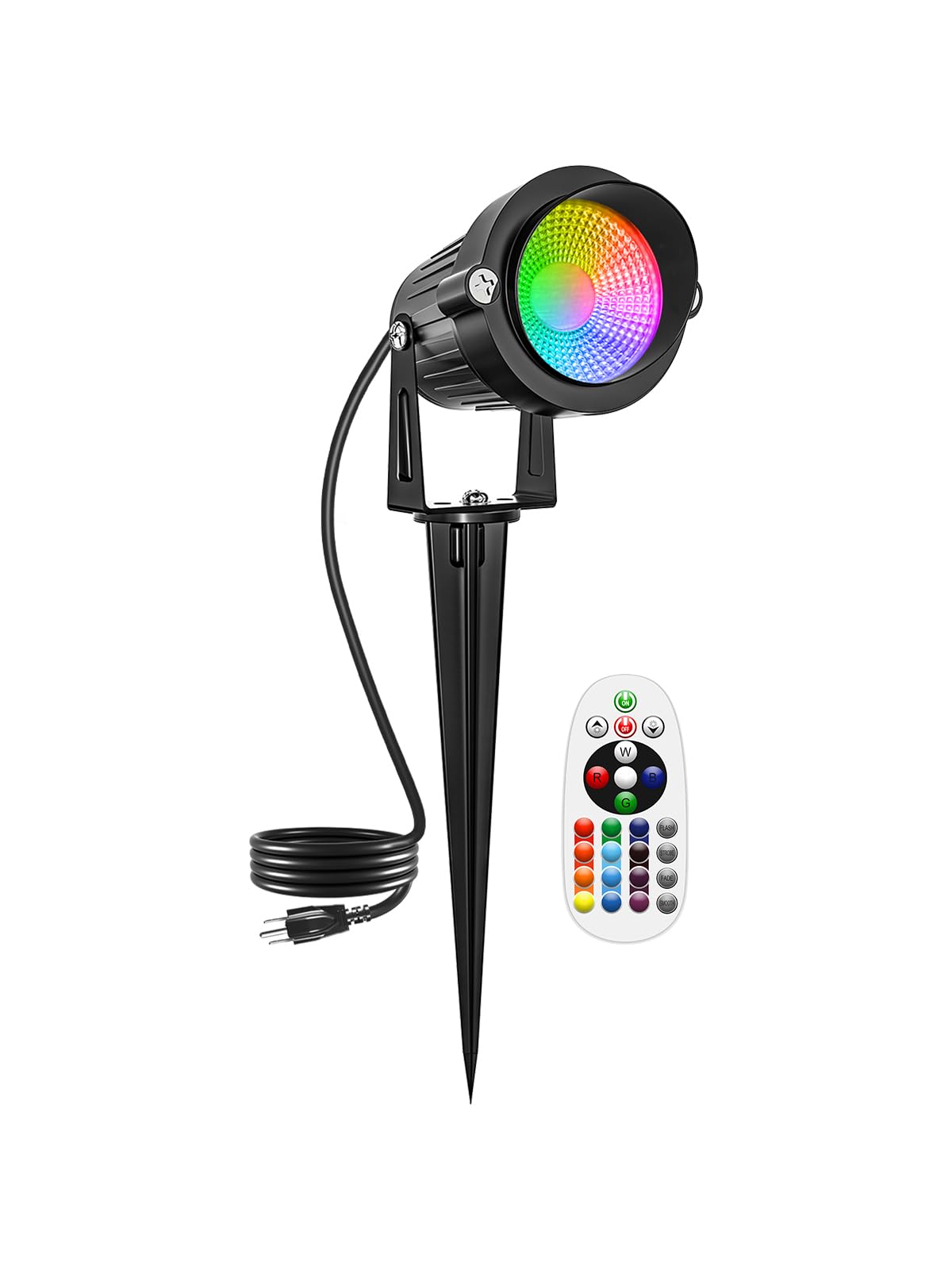 Doreio 10W Rgbw Outdoor Spotlights With Remote Control - Waterproof Led Landscape Lights, 1 Pack