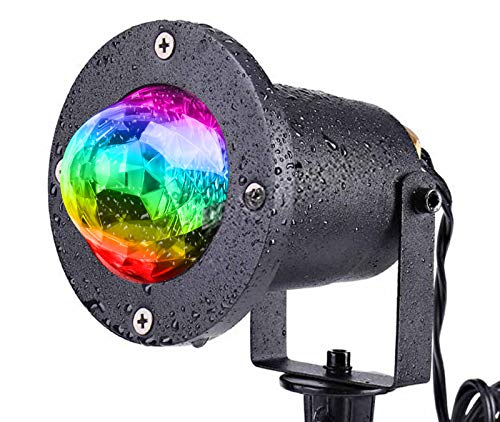 KOOT Water Wave Projector Lights, Waterproof LED Ripple Effect, Remote Control, Small Size, Black, Model SW-010