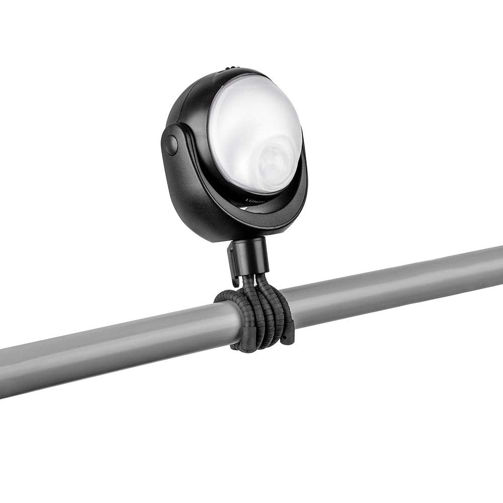 Limitless Innovations Lumenology Portable LED Motion Sensor Light - 148 Lumens, 13 ft Range, Flexible Tripod, Magnetic Base, Black