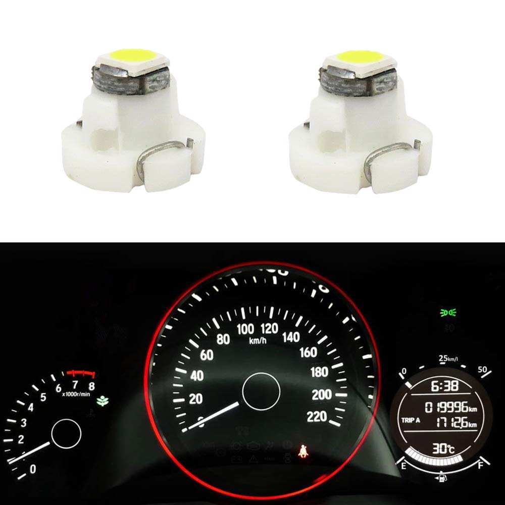 Wljh 10X White T4.2 Neo Wedge 3030 Chipest 10Mm Base Led Car Instrument Cluster Bulb Dashboard Gauge Hvac Ac Heater Climate Cont