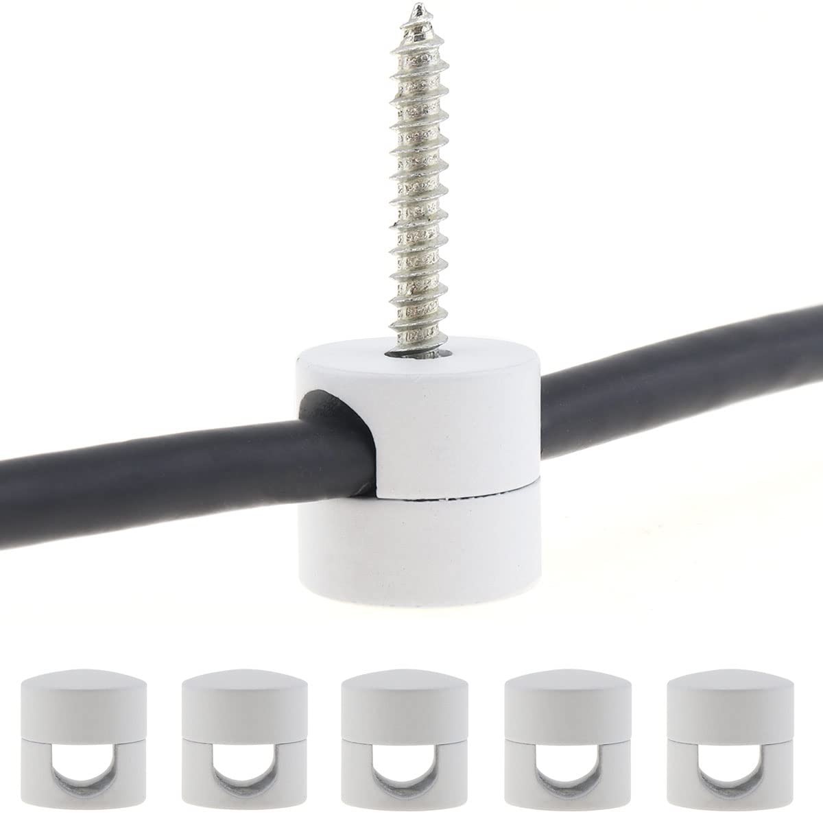 Rtnlit Swag Hook For Chandelier Ceiling Lights Cable, Lamp Hook For Fabric Electrical Cord Cable Hanging Pendant Lighting Fixtures(White, Pack Of 5)