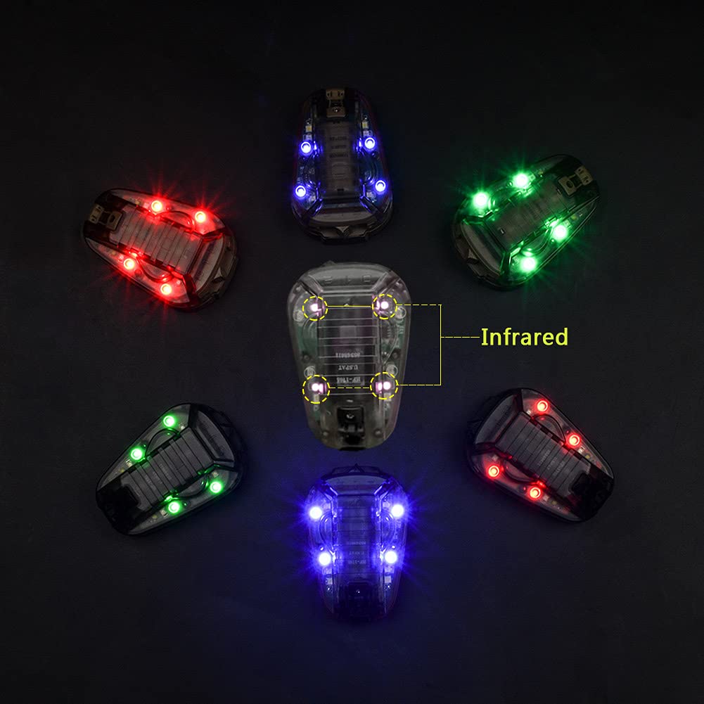 LThyzszb Tactical Signal Light - IR Helmet Light with LED Strobe, Black Base-Blue Light, Ideal for Outdoor Rescue Adventures