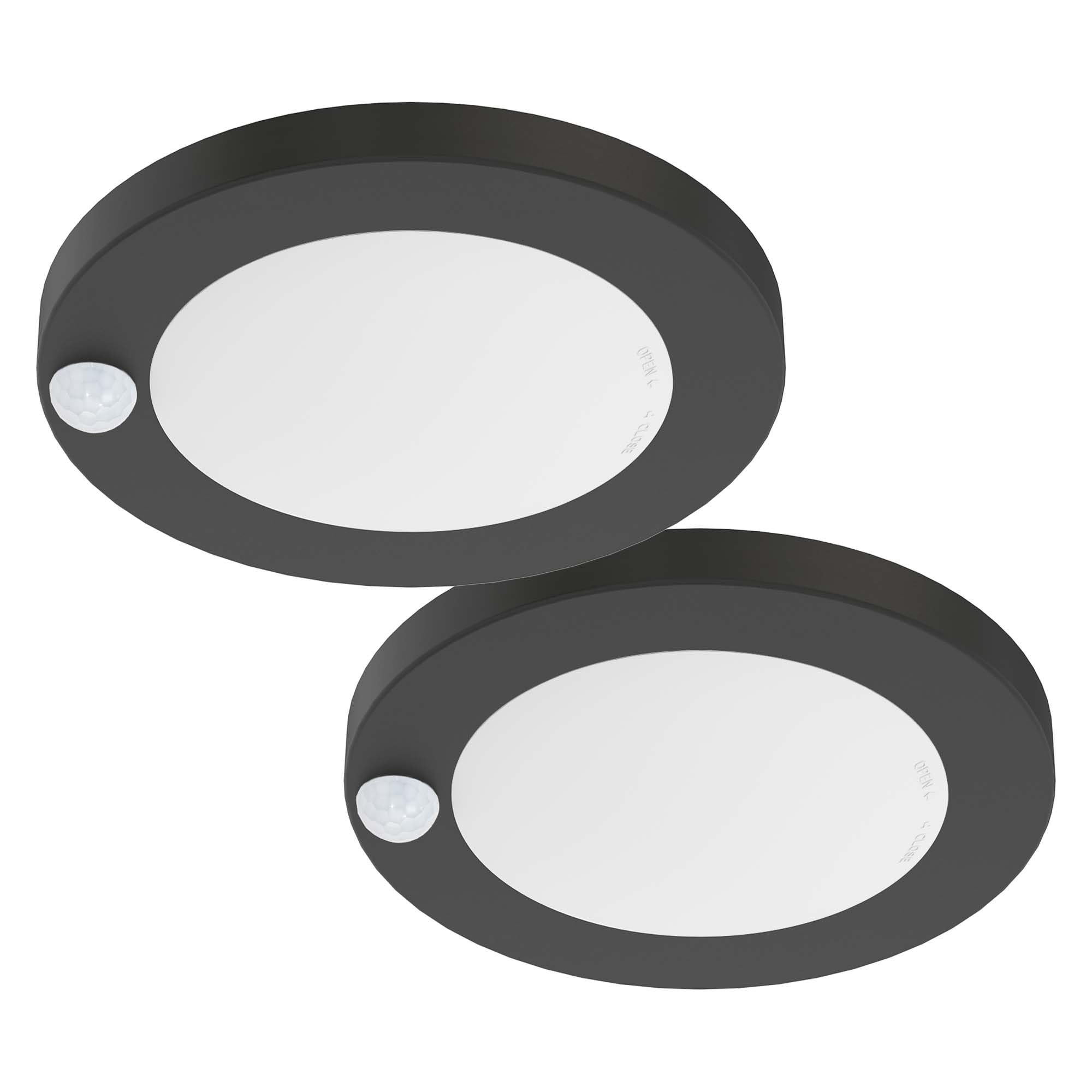 ZAGO 6'' 120 Volts Closet Light Wired, Black PIR Motion Sensor Ceiling Disc Light, 15 Watts, 1100 Lumens, CRI>80, 5000K Daylight