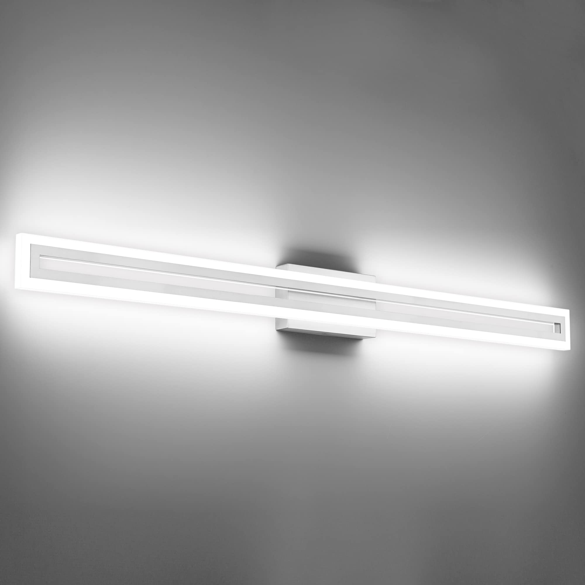 SOLFART LED Bathroom Vanity Light Fixture 48 Inch Brushed Nickel 6000K