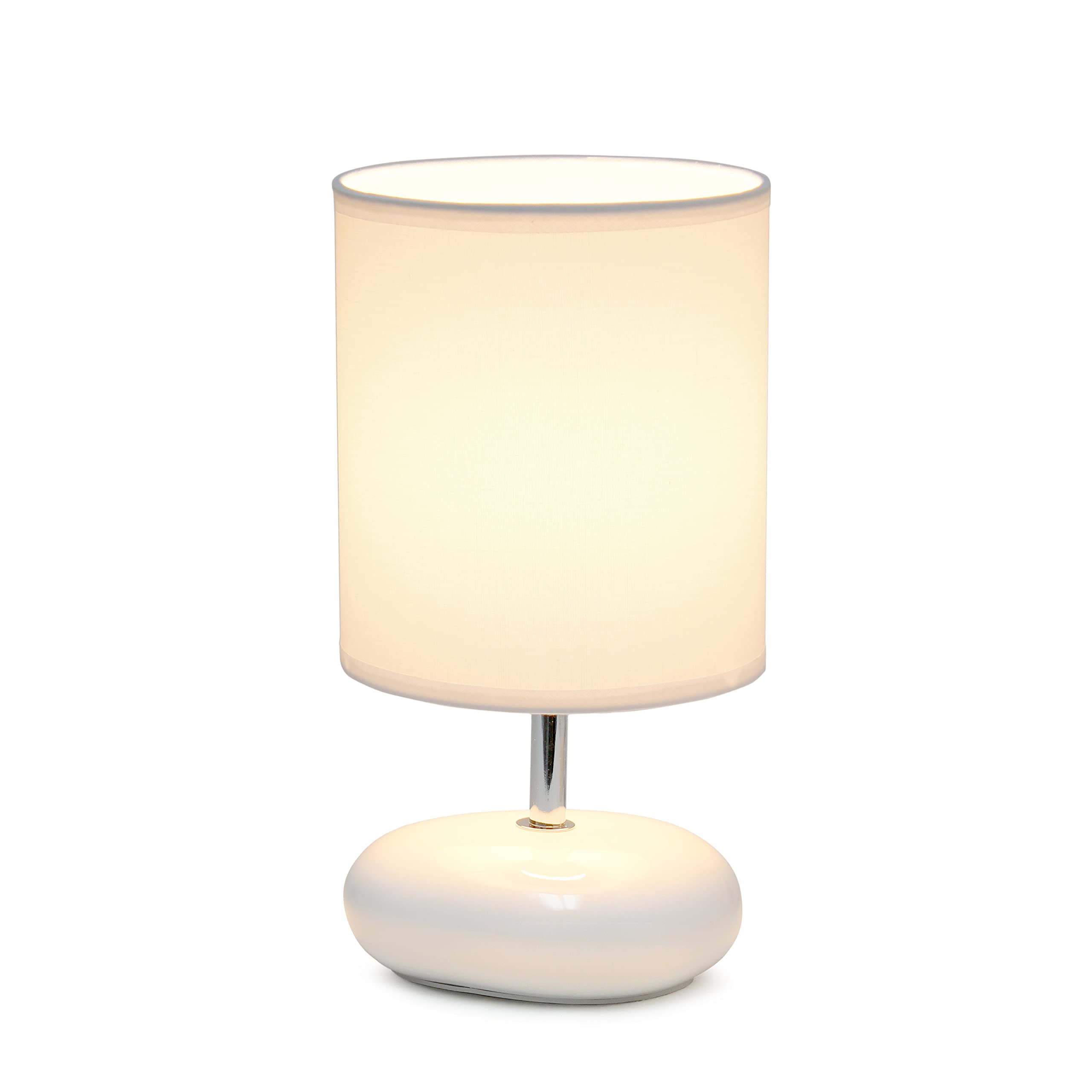 Simple Designs LT2005-WHT Small Table Lamp, Ceramic, White, 1 Size