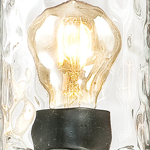 Westinghouse Barnwell 5-Light Indoor Chandelier, Textured Iron Finish, Clear Hammered Glass, Model 6331900