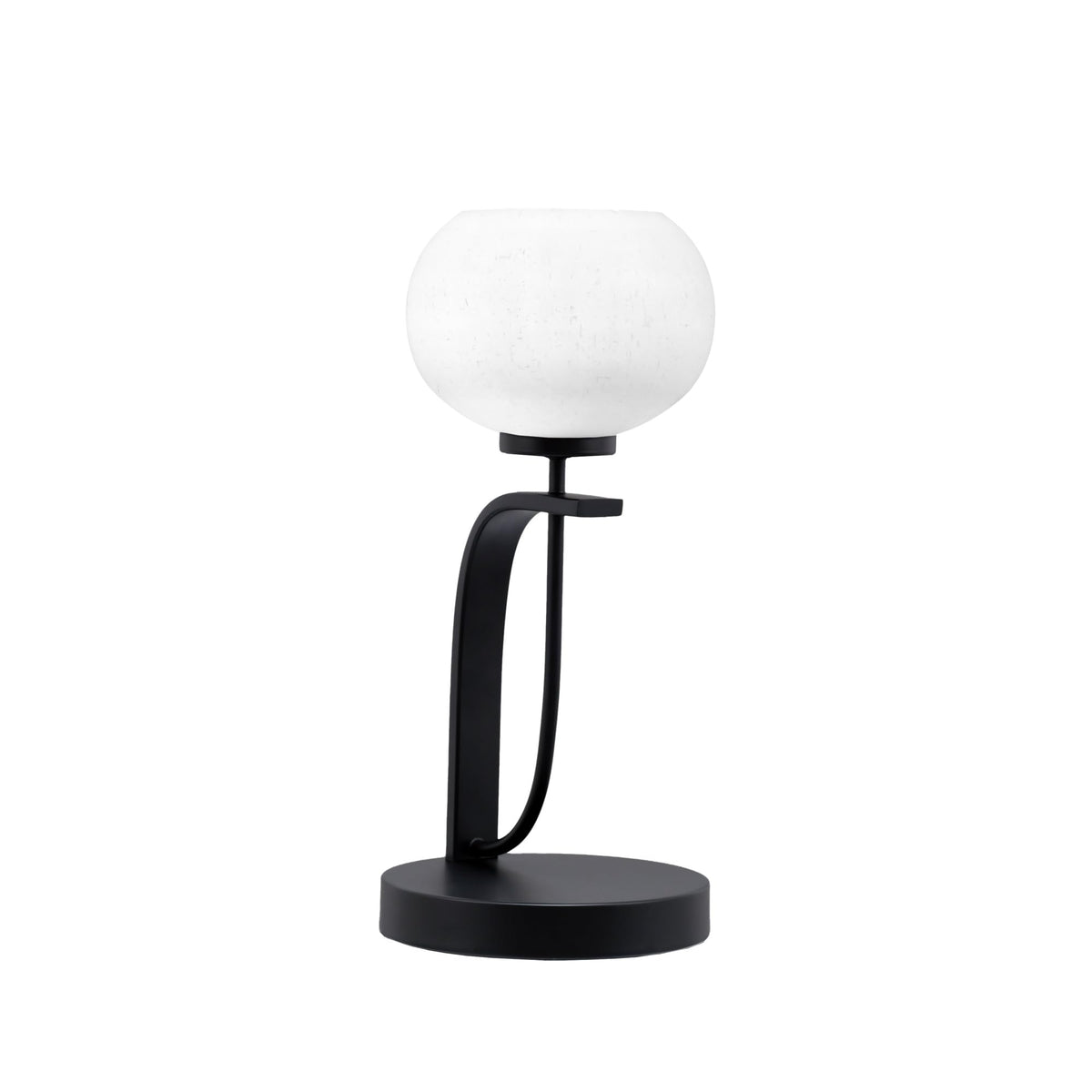 Cavella 1 Light Accent Lamp Shown In Matte Black Finish With 7&quot; White Muslin Glass