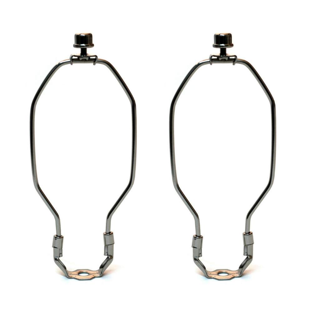 I Like That Lamp Complete Set - 12in Harp, Nickel, 2 Pack, Includes Harp, Saddle Holder Base, and Finial