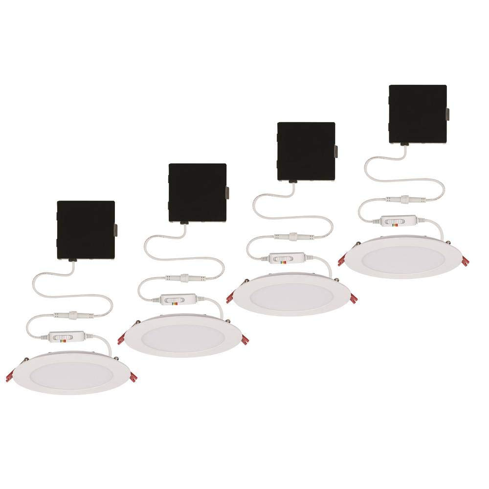 Ultra Slim 6 in. Color Selectable New Construction and Remodel Canless Recessed Integrated LED Kit (4-Pack)