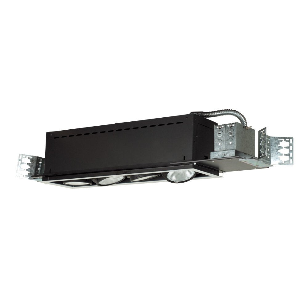 Jesco Lighting MYP30-4WB 4-Light Linear Directional Lighting, 40-7/8in Length, Black Interior, White Trim