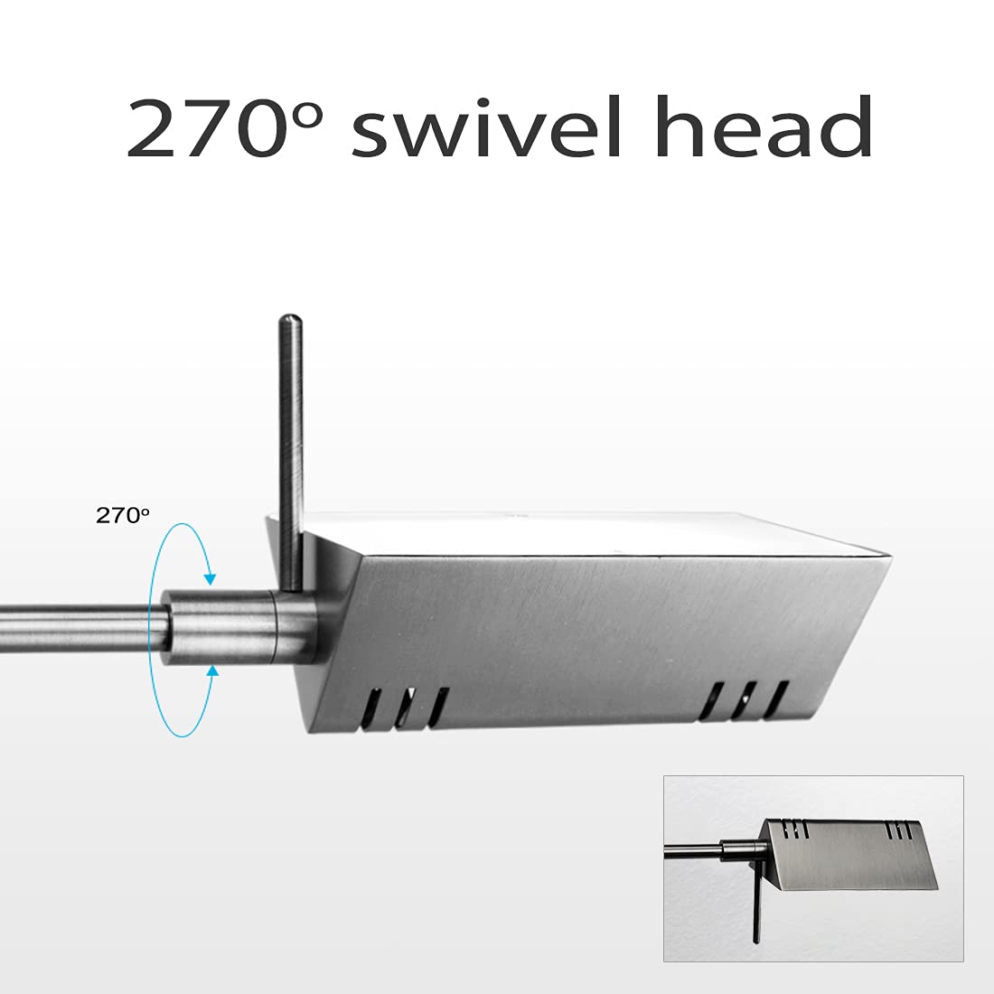 OBright LED Pharmacy Table Lamp, Full Range Dimming, 12W, 360° Swing Arms, Brushed Nickel, Model OB-DL05D-SL