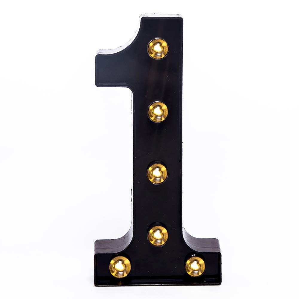 Foaky Black Marquee Numbers, Light Up Numbers, Lights Sign For Night Light Wedding Birthday Party Battery Powered Christmas Lamp