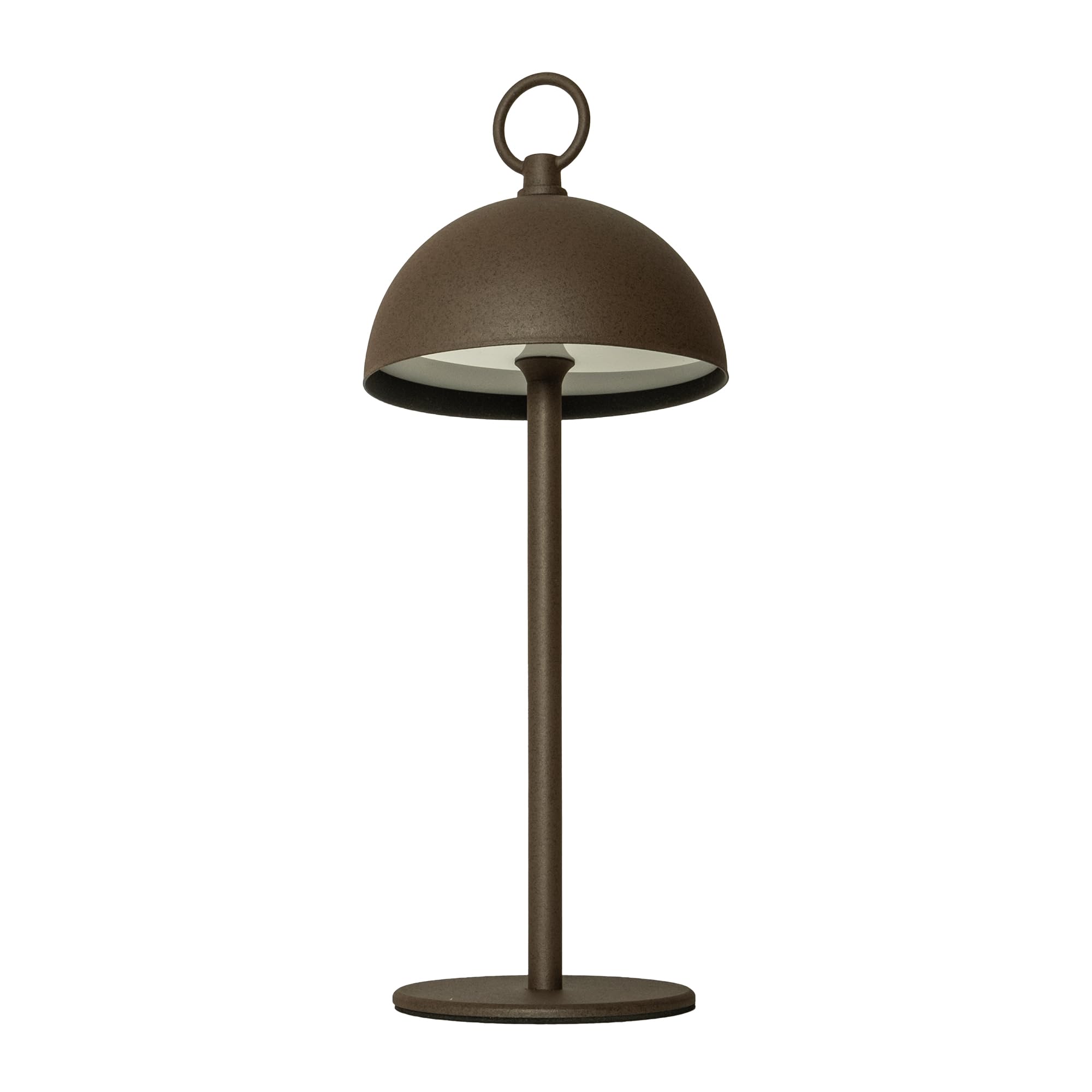 AMERELLE Branson Cordless, Dimmable, Rechargeable Table Lamp with Touch Controls, Outdoor Rated, Rust, 12 Inches