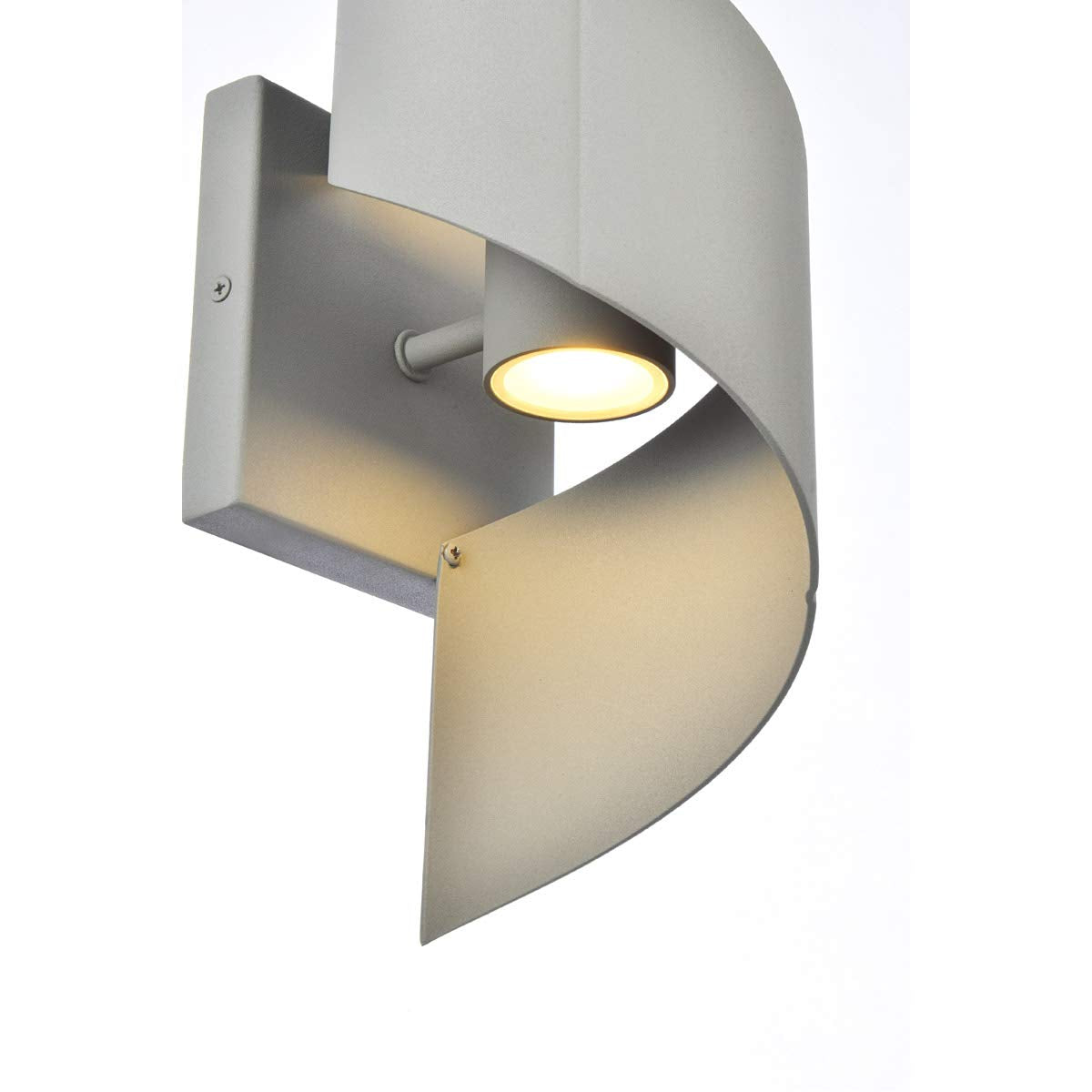 Living District LED Wall Sconce, Modern Design, Metal, 4.875inLx5.5inWx12.75inH, Silver, Model LDOD4034S