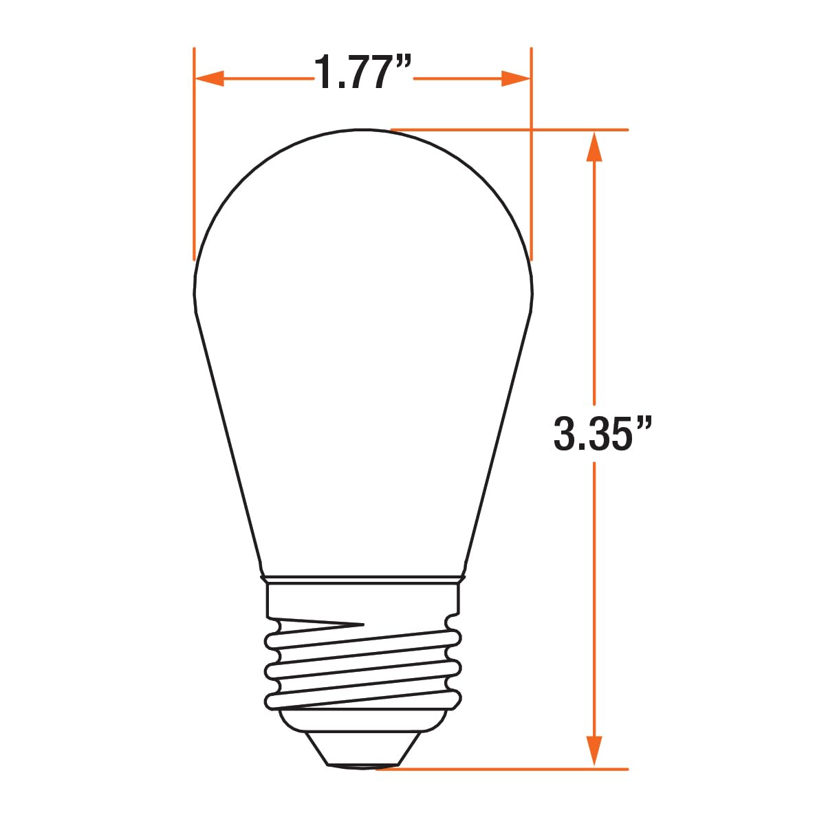 Sylvania S14 Clear Led White Filament Bulb, 2W, Dimmable, 150 Lms, Medium Base, 2700K, Soft White - 4 Pack (42269)