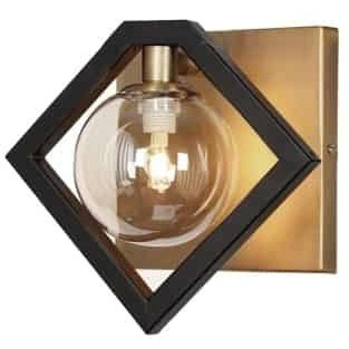 Dainolite Wall Sconce 1Lt, Matte Black & Vintage Bronze, Metal, Model GLA-91W-MB-VB