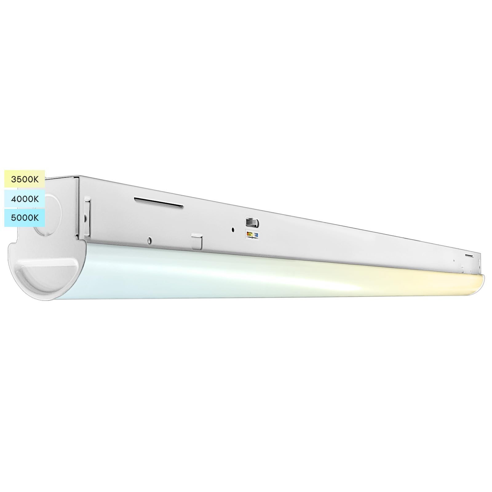 LUXRITE 3FT Slim LED Shop Light, 25W, 3450 Lumens, Linear Strip, 3 Color Selectable 3500K-5000K, 0-10V Dimmable, Flush Mount, UL