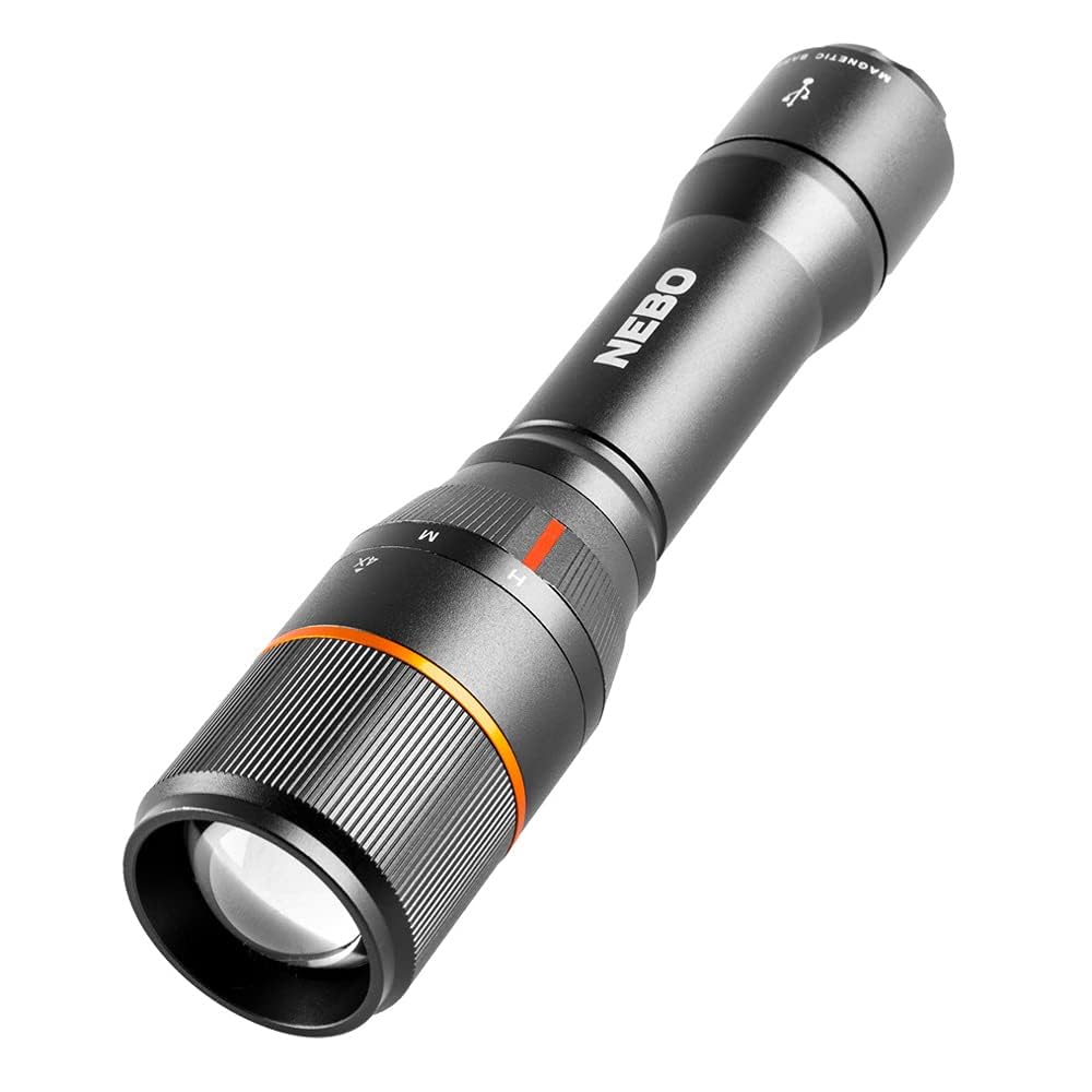 NEBO Davinci Powerful, Rechargeable and Waterproof Handheld Flashlight, Black
