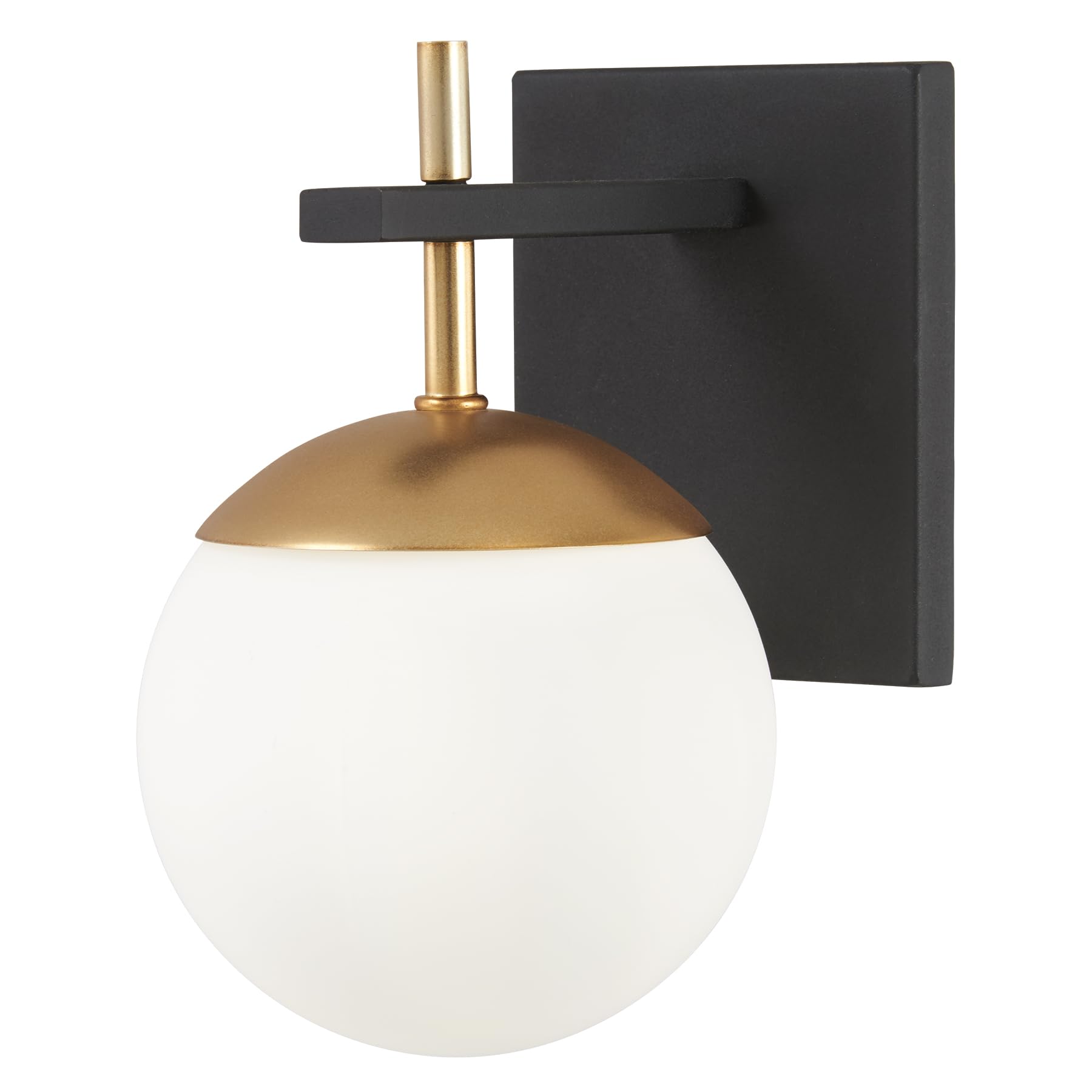 GEORGE KOVACS P1350-618 Alluria Wall Sconce, 1-Light, 75 Total Watts, 9.75-in H x 6-in W, Weathered Black with Autumn Gold