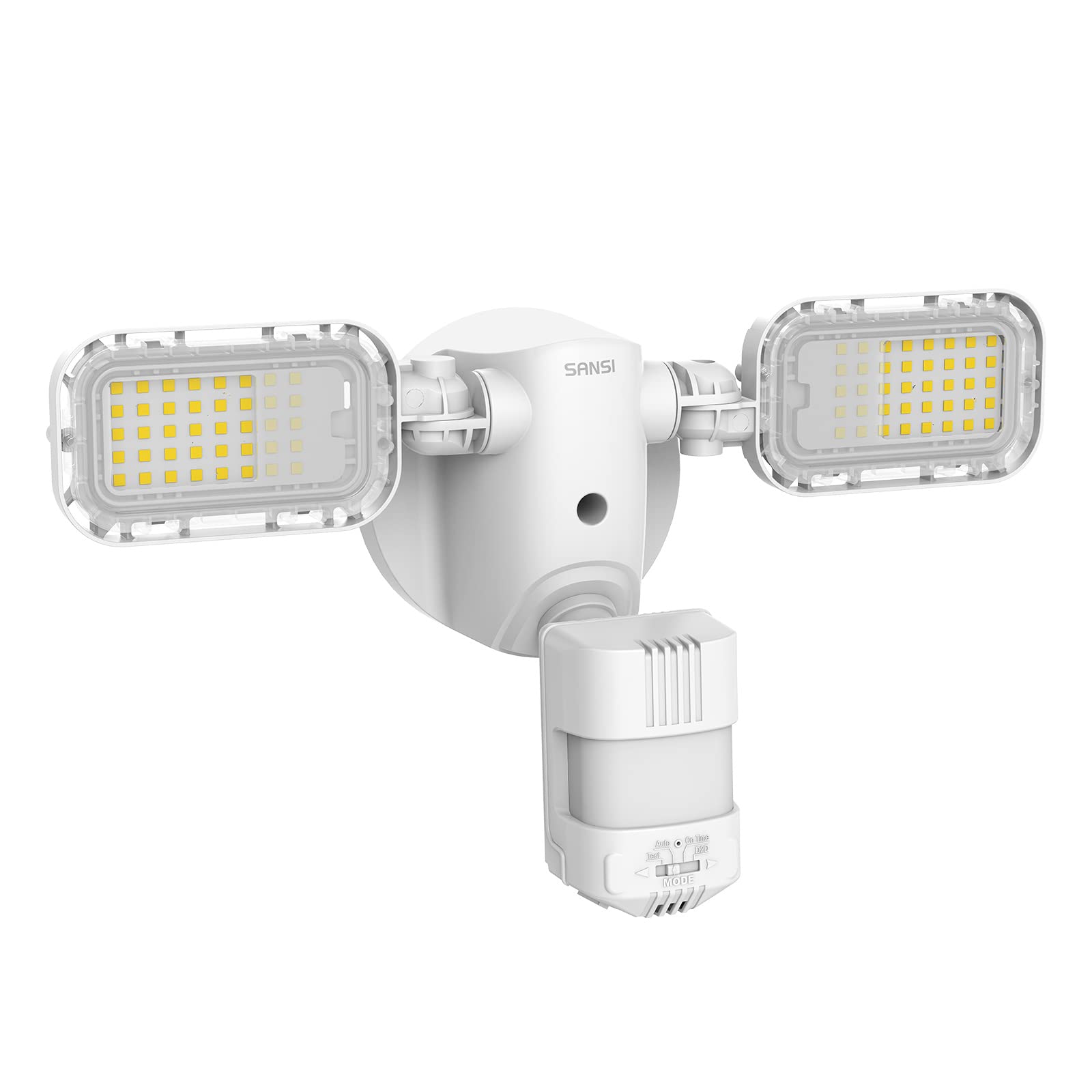 SANSI LED Outdoor Flood Light 90W 10,000LM IP65 5000K Dusk to Dawn Security Light, White, Model C2440-MW-90W