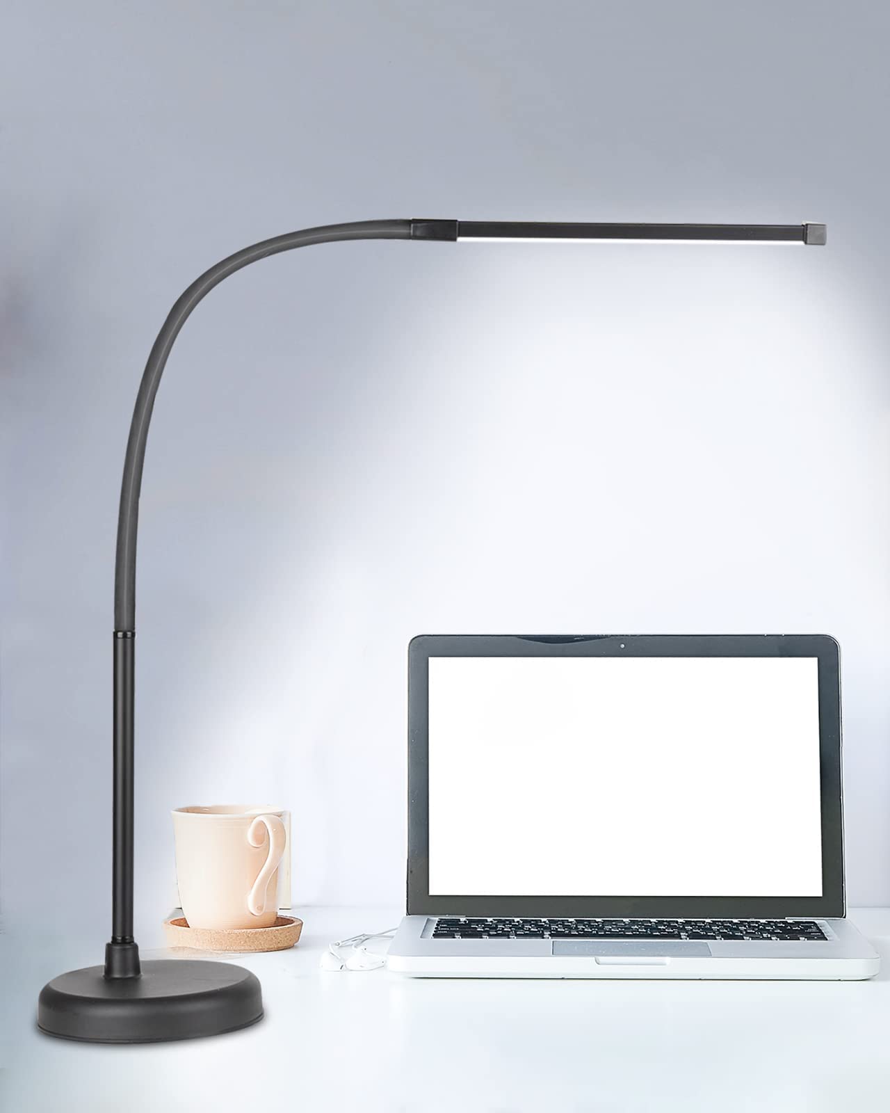 CIVHOM LED Desk Lamp, Swing Arm Architect Task Lamp with Long Flexible Gooseneck, 3 Color Modes, and USB Adapter, Dimmable Desk 