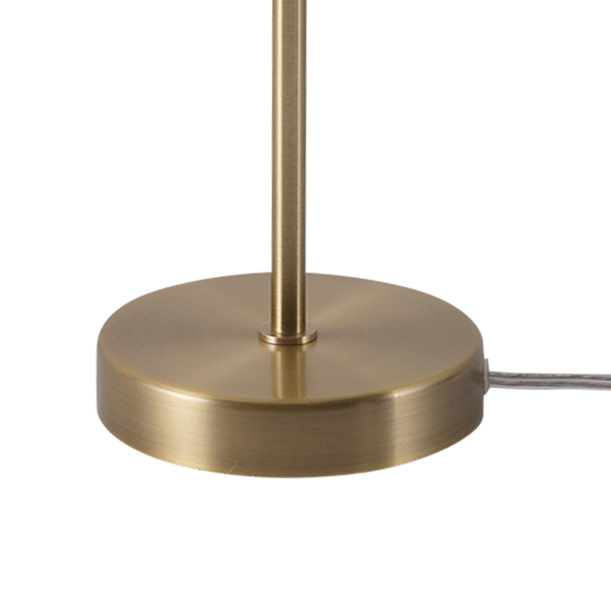 Globe Electric 67539 Versa 19 Table Lamp - Matte Gold, Metal With White Linen Shade, On/Off Switch