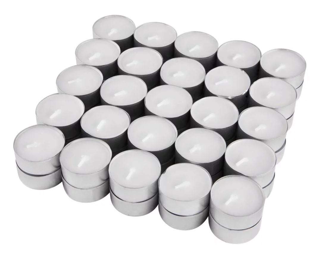 Light In The Dark Tea Light Candles - Unscented Metal Cups, 4.5 Hour Burn Time, Bulk Pack of 250 for Weddings, Dinners & Spas