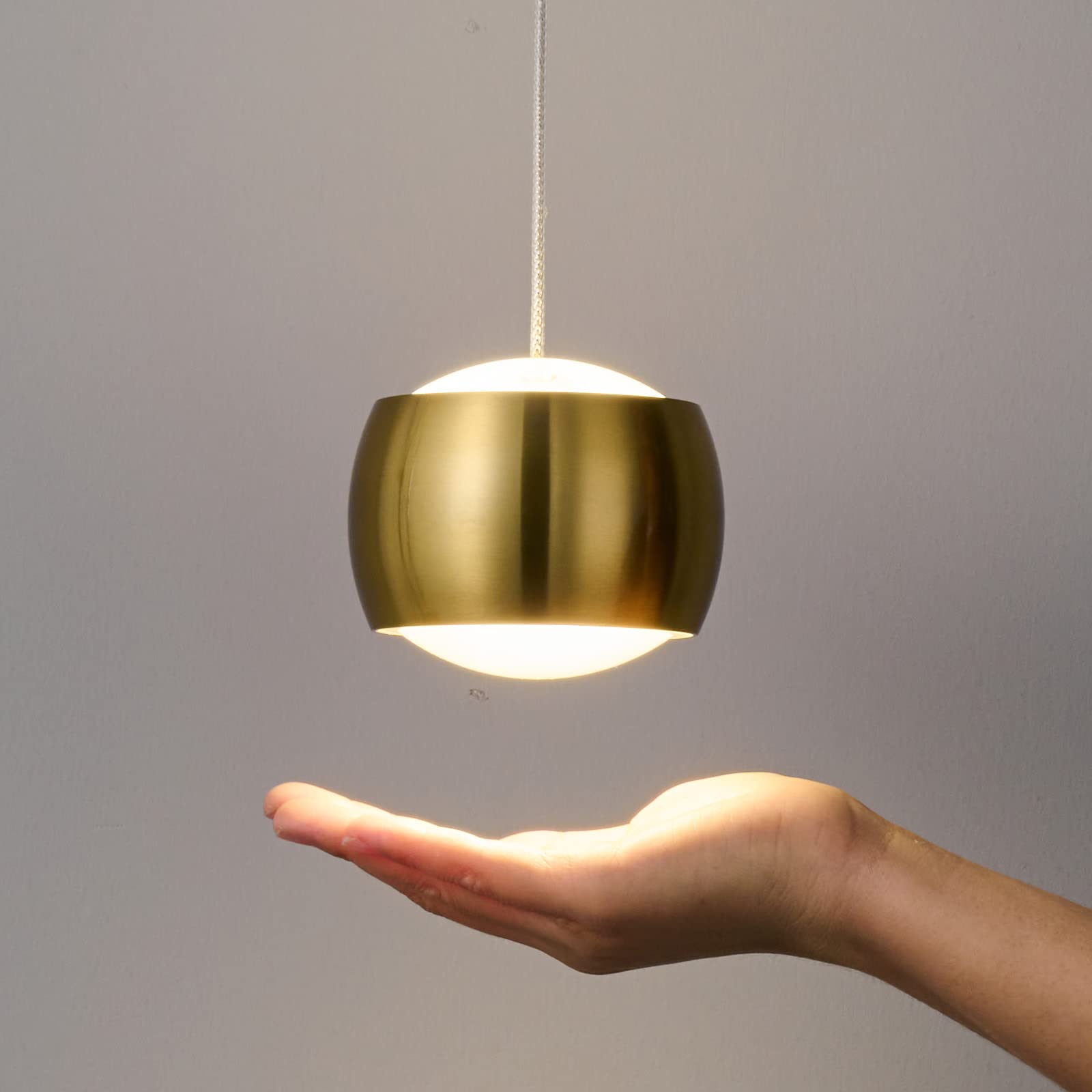 Adcthome Modern Led Dimmable Pendant Light Fixtures Mini Island Pendant Lighting For Kitchen Island Dinning Room Bedroom Bar  Kitchen Island Ceiling Hanging Light Fixtures(Gold-2-Pack)