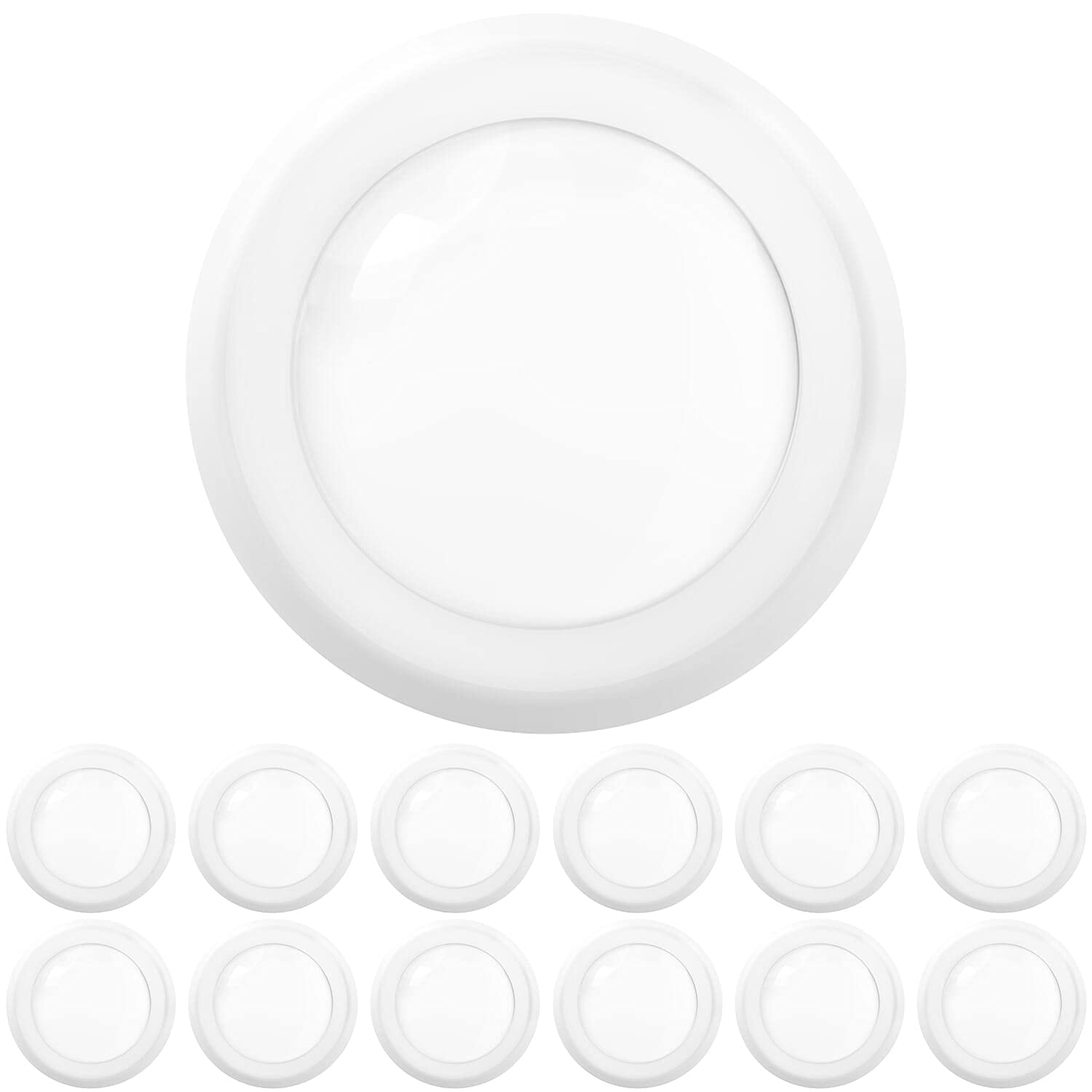 Sunco 12 Pack 5/6 Inch LED Disk Lights, Flush Mount Disc Recessed Ceiling Can Lighting, 1050 LM, 3000K Warm White, Dimmable, 15W