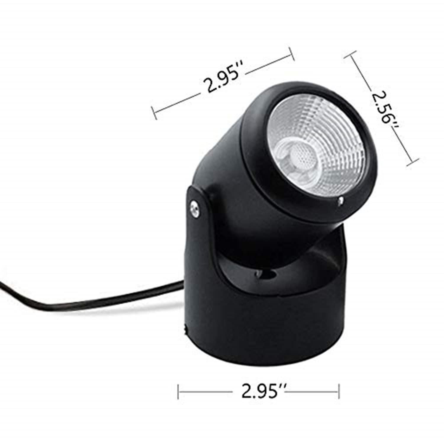 Kiven 7W Led Mini Accent Uplight With Remote, Color Changing & Dimming, Black